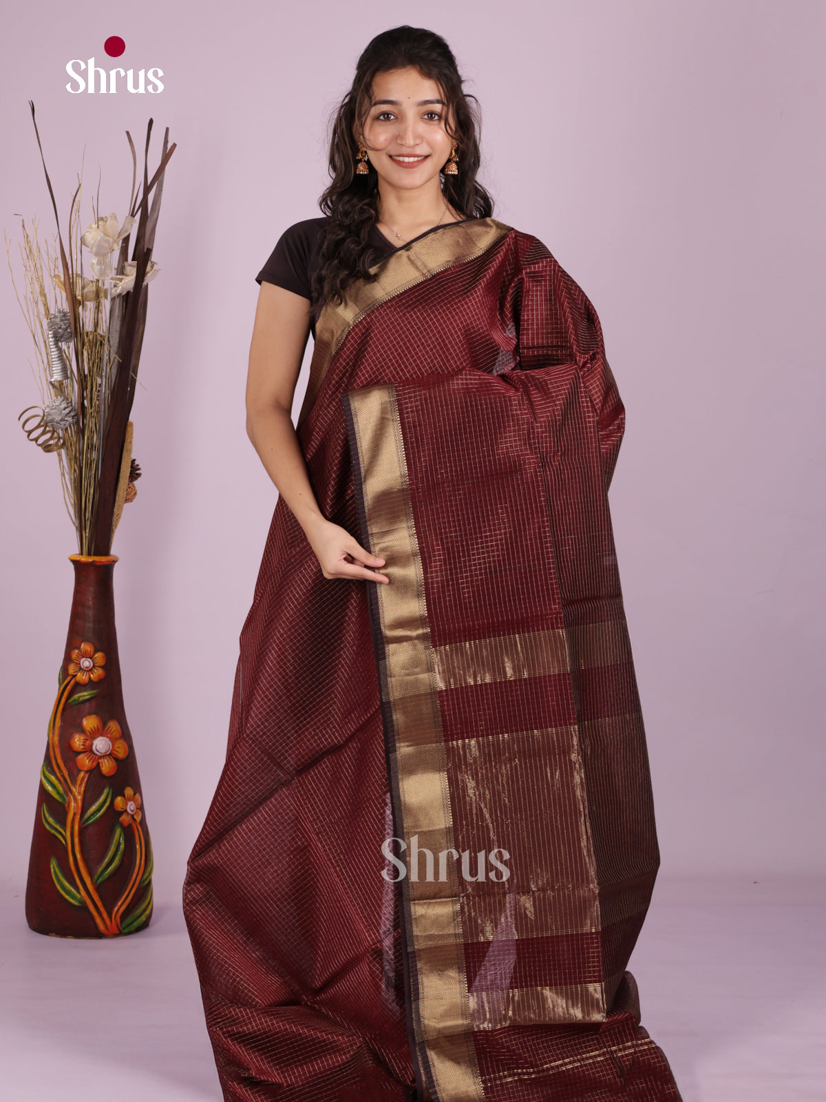 DLS06337 - Maheshwari silkcotton Saree - Shop on Shrus.com