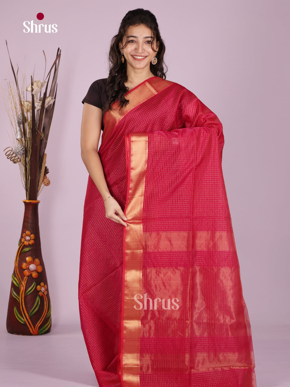 DLS06338 - Maheshwari silkcotton Saree - Shop on Shrus.com