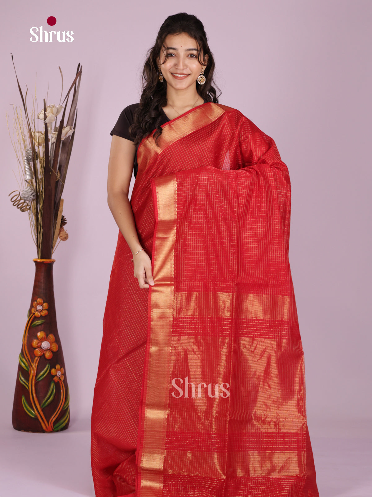 DLS06339 - Maheshwari silkcotton Saree - Shop on Shrus.com