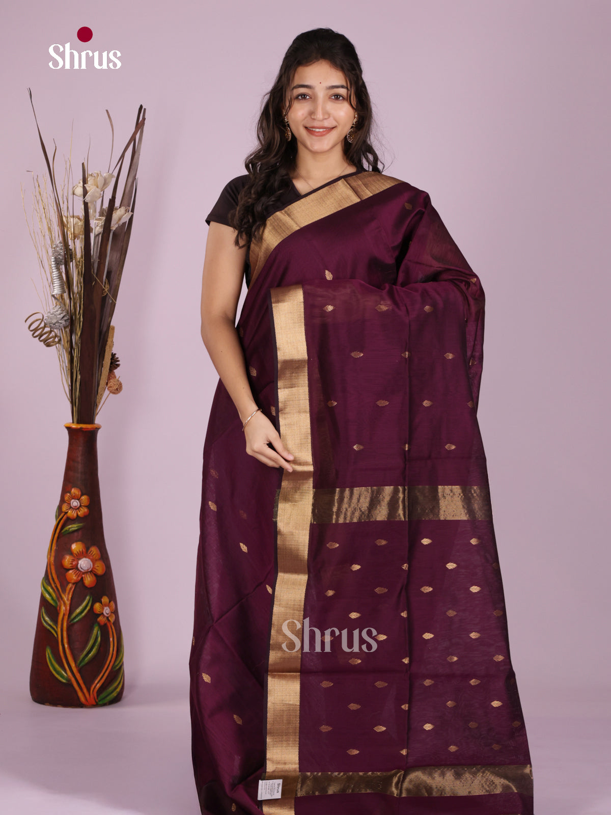 DLS06345 - Maheshwari silkcotton Saree - Shop on Shrus.com