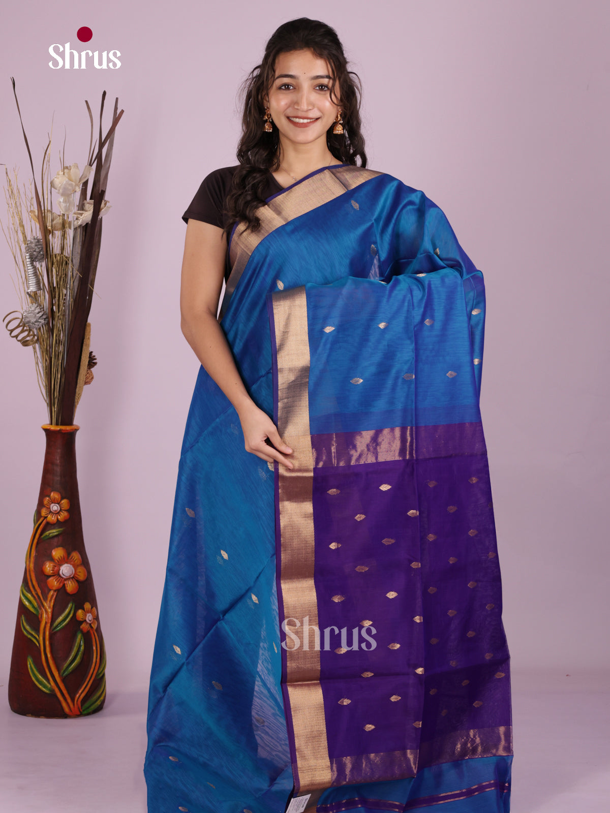DLS06346 - Maheshwari silkcotton Saree