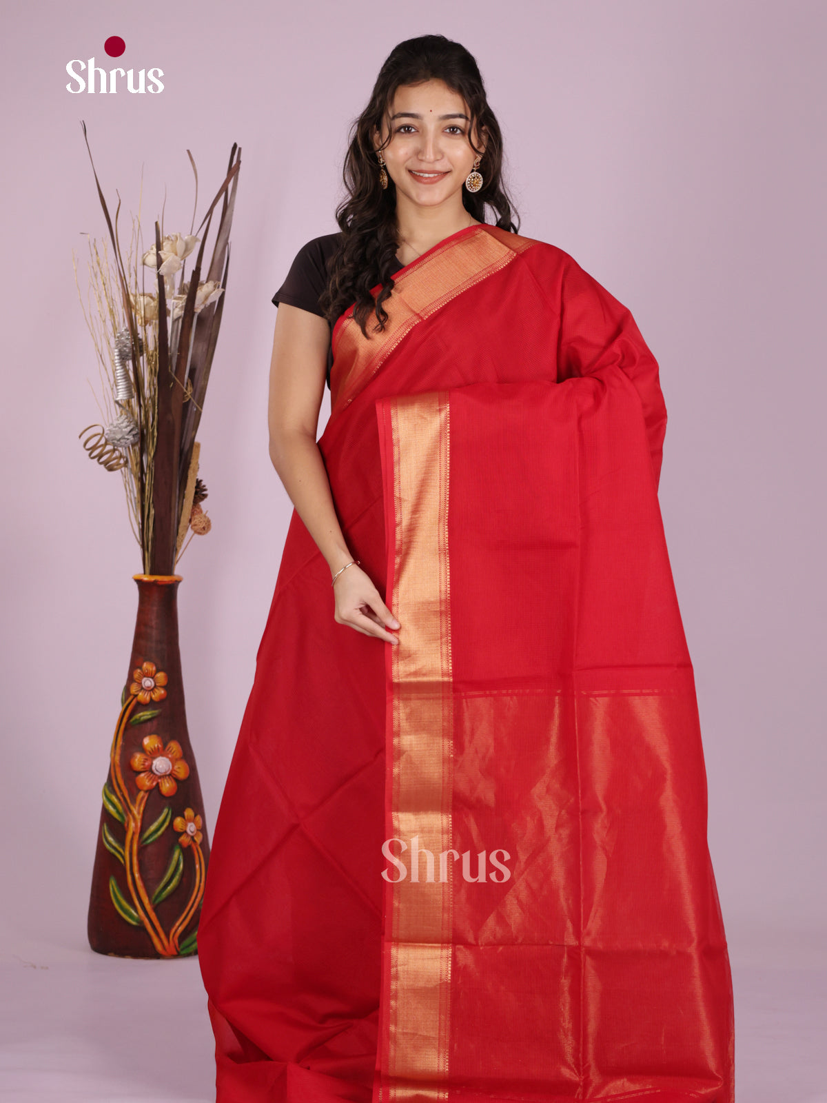 DLS06357 - Maheshwari silkcotton Saree - Shop on Shrus.com