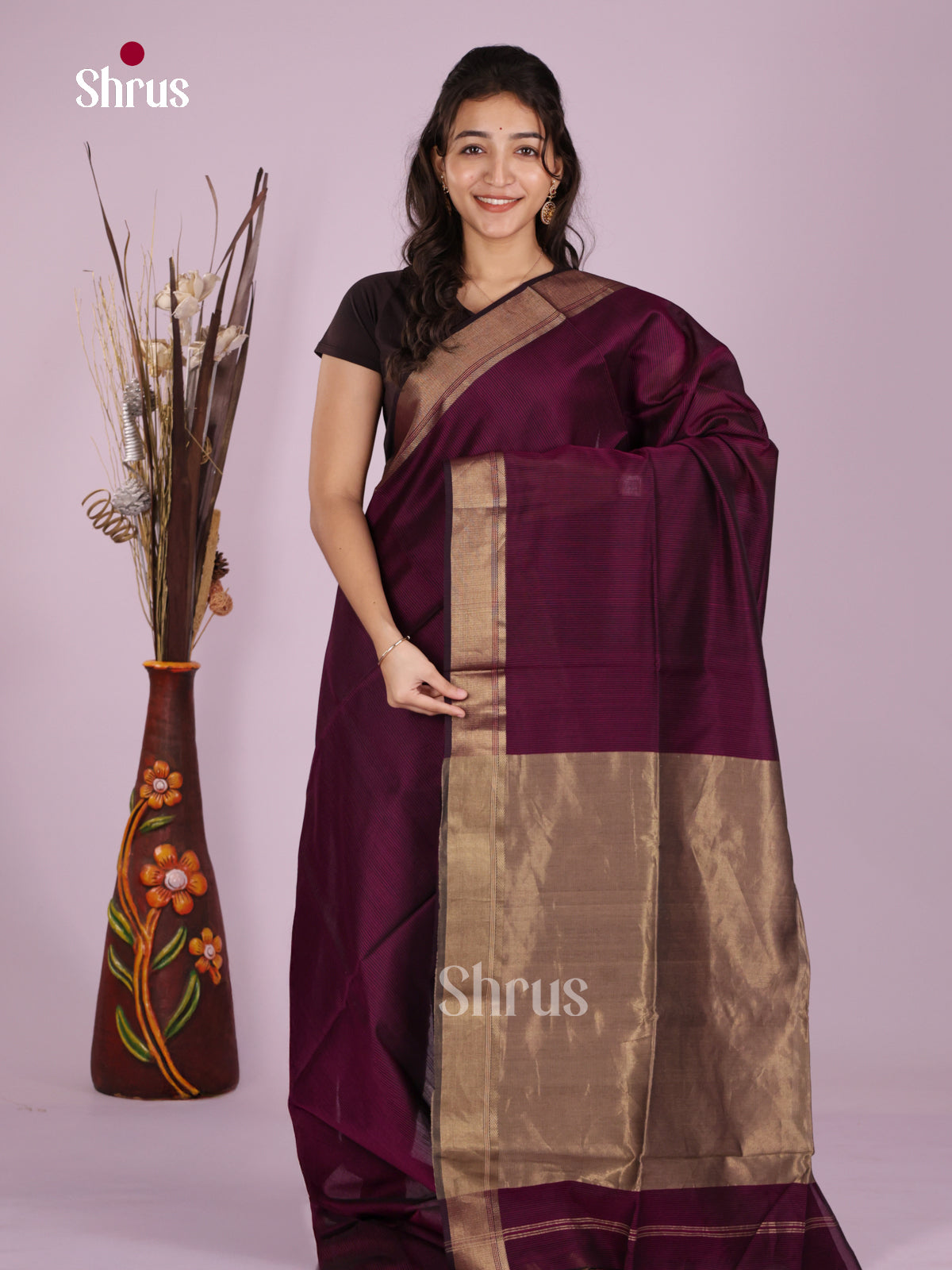 DLS06359 - Maheshwari silkcotton Saree - Shop on Shrus.com