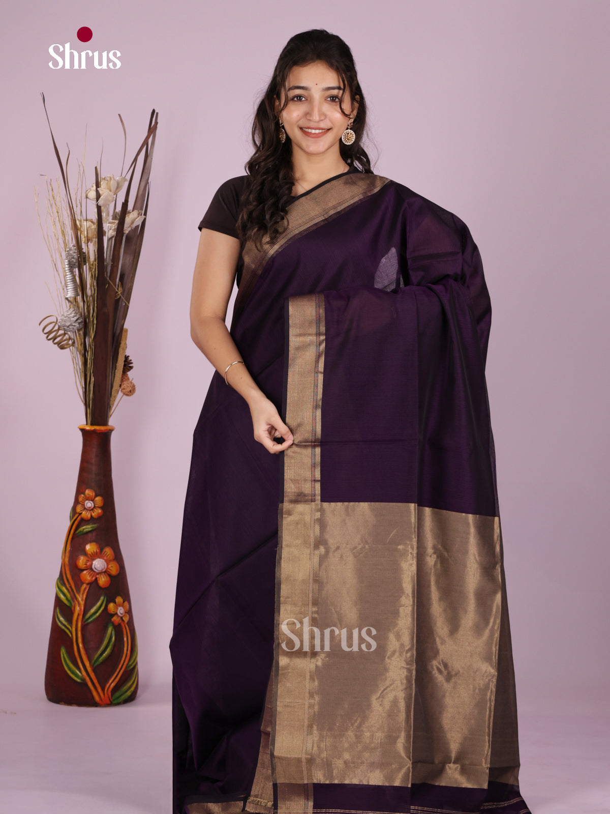 DLS06360 - Maheshwari silkcotton Saree - Shop on Shrus.com
