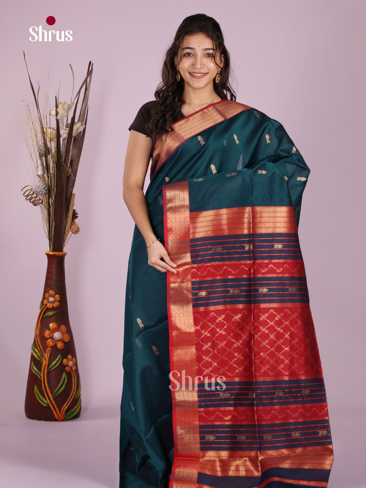DLS06373 - Maheshwari silkcotton Saree
