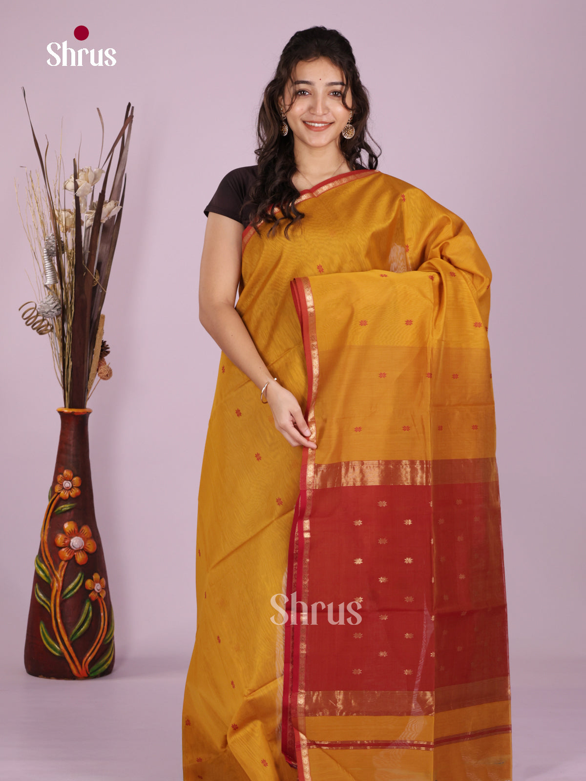 DLS06380 - Maheshwari silkcotton Saree - Shop on Shrus.com