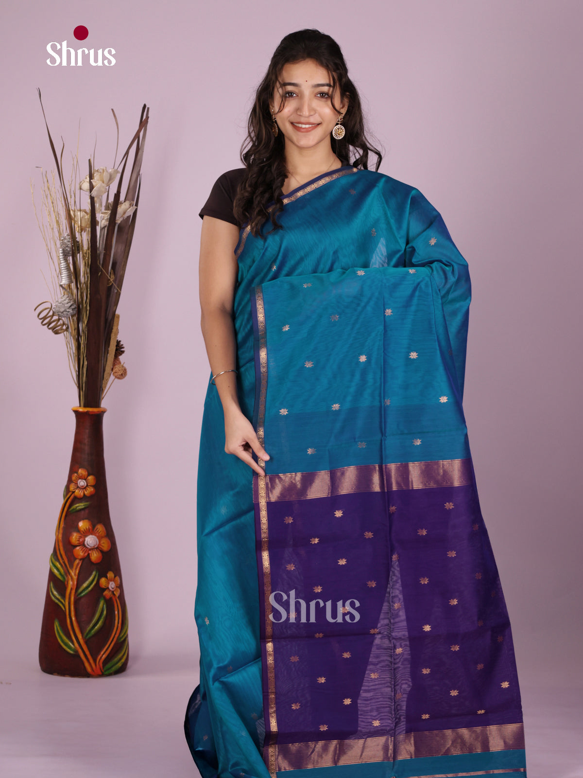 DLS06381 - Maheshwari silkcotton Saree - Shop on Shrus.com