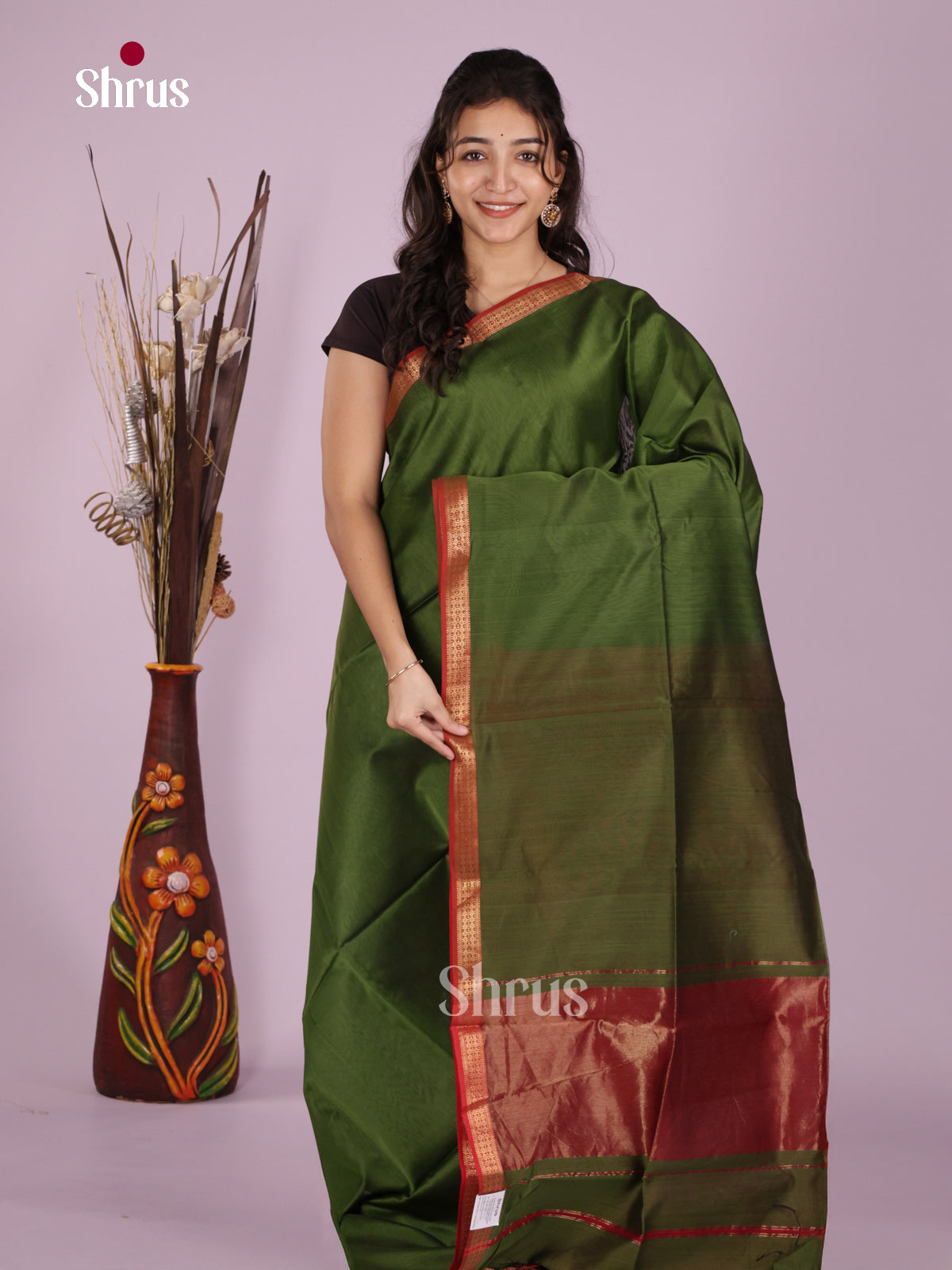 DLS06384 - Maheshwari silkcotton Saree - Shop on Shrus.com