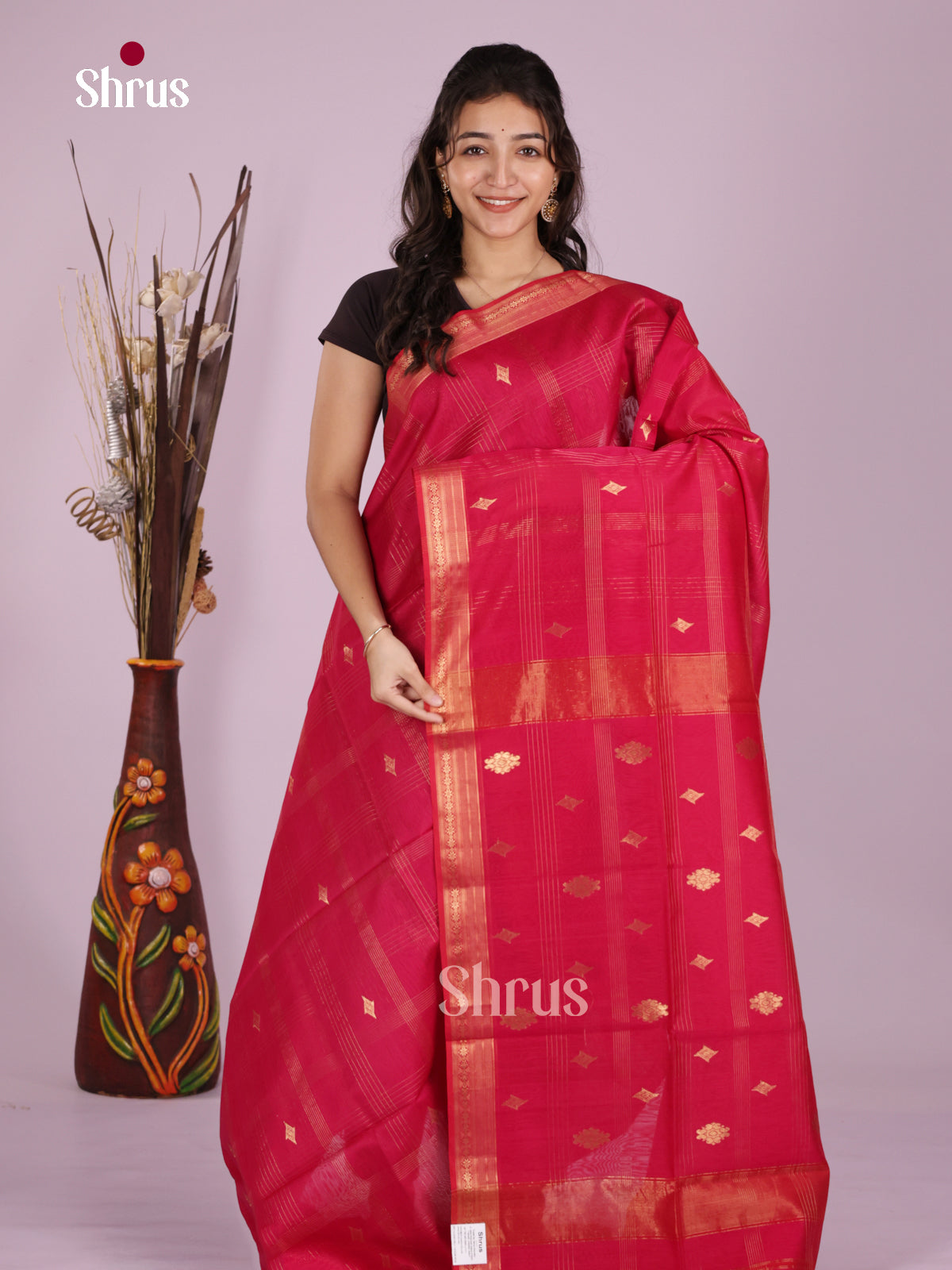 DLS06392 - Maheshwari silkcotton Saree