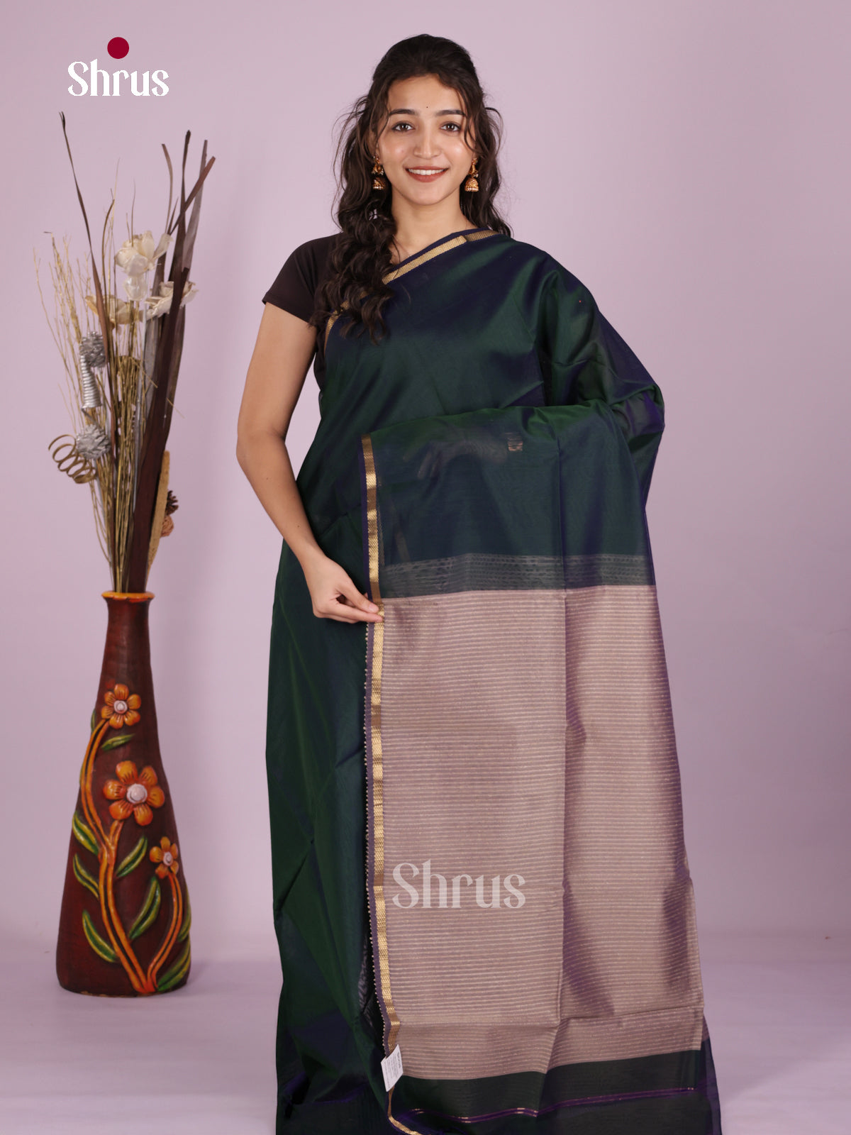 DLS06395 - Maheshwari silkcotton Saree - Shop on Shrus.com