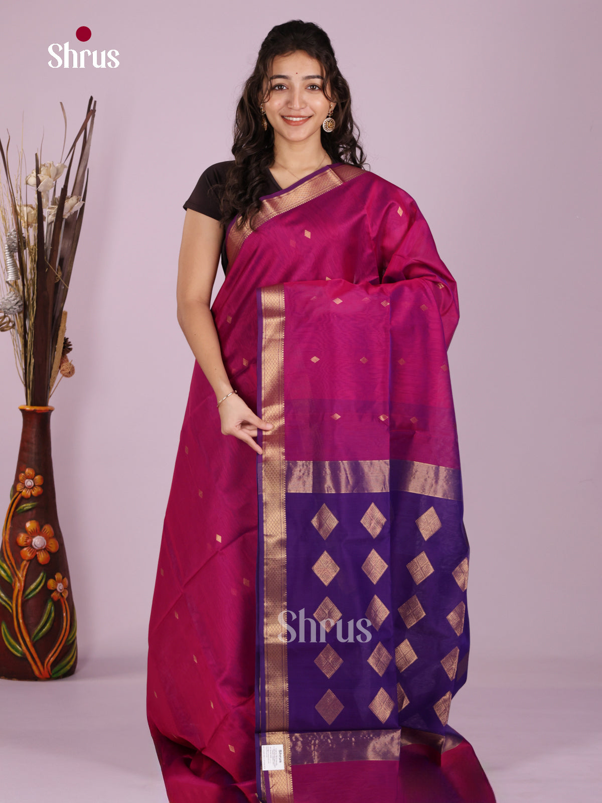 DLS06404 - Maheshwari silkcotton Saree - Shop on Shrus.com
