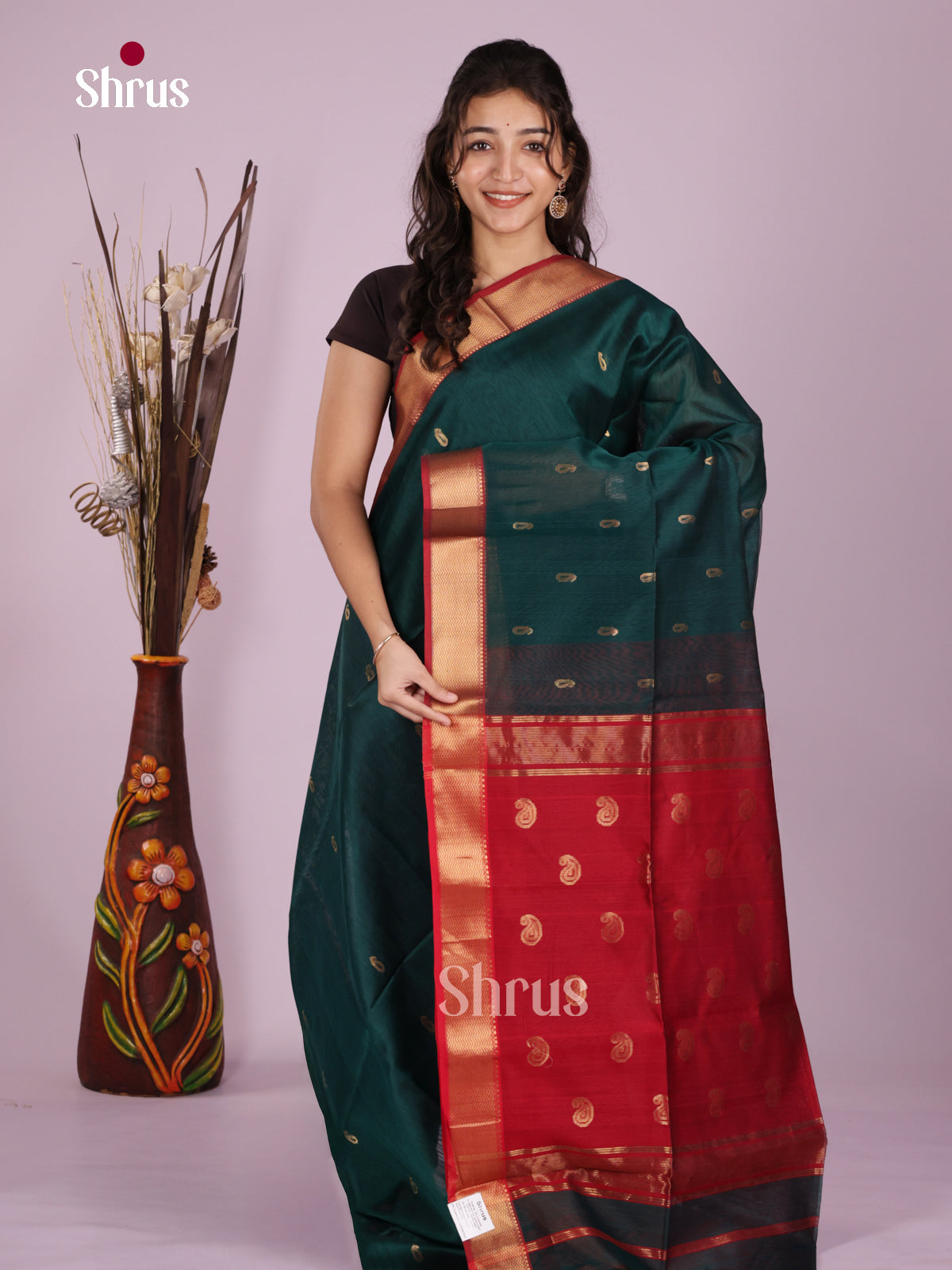 DLS06405 - Maheshwari silkcotton Saree