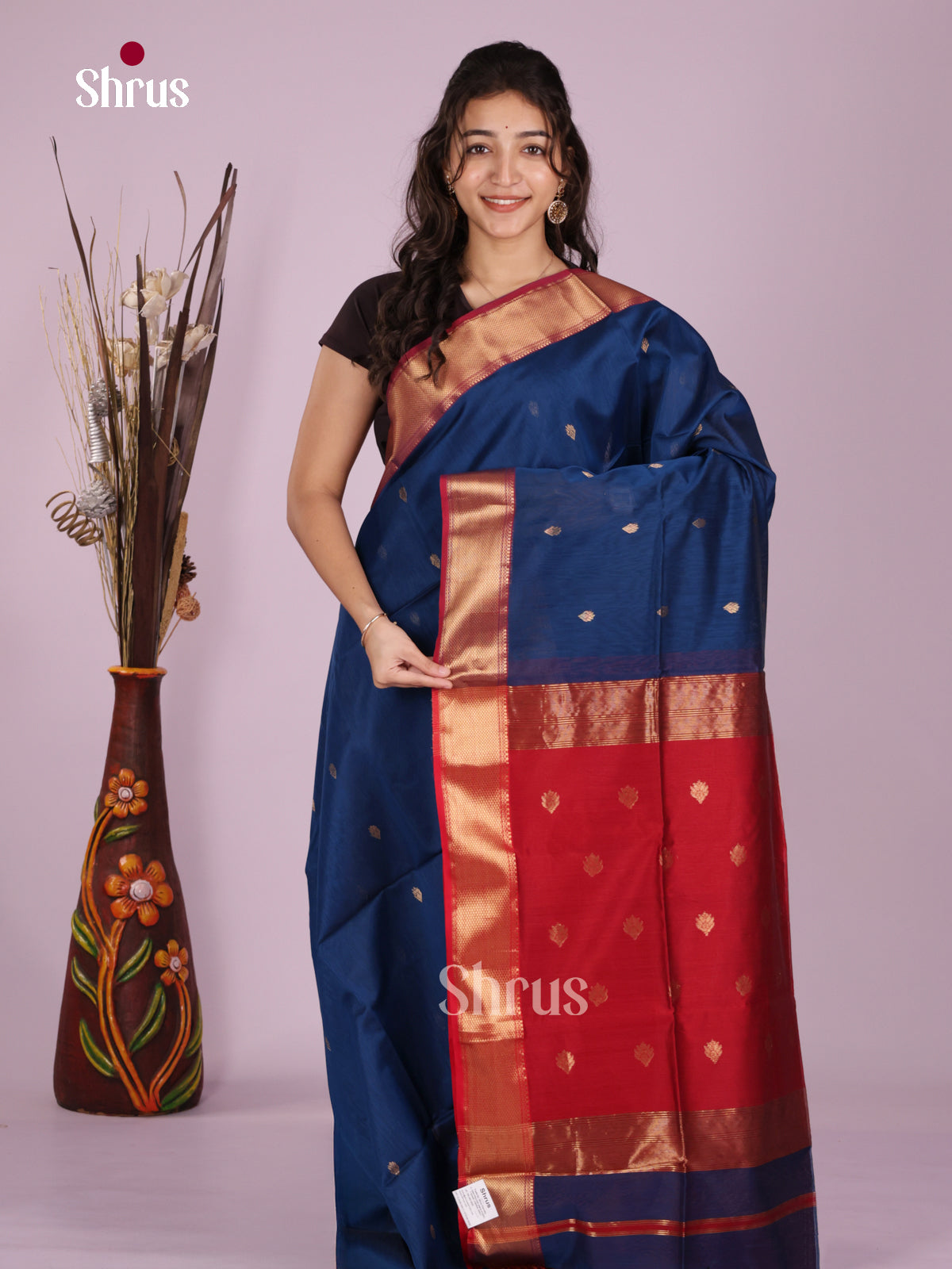 DLS06410 - Maheshwari silkcotton Saree - Shop on Shrus.com