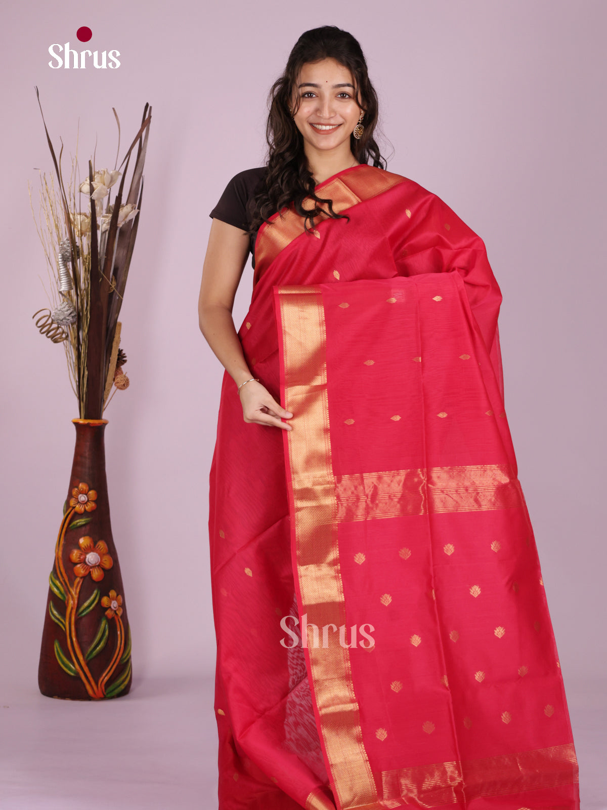 DLS06413 - Maheshwari silkcotton Saree - Shop on Shrus.com