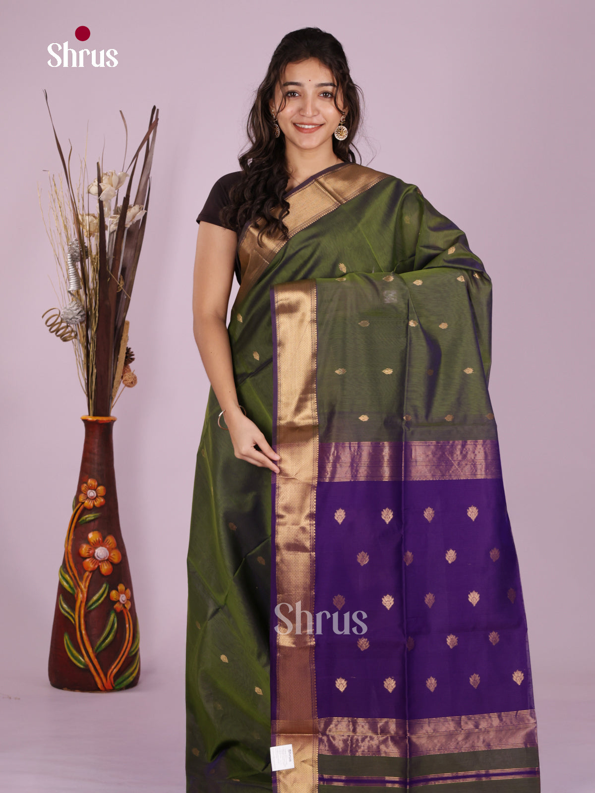 DLS06416 - Maheshwari silkcotton Saree - Shop on Shrus.com