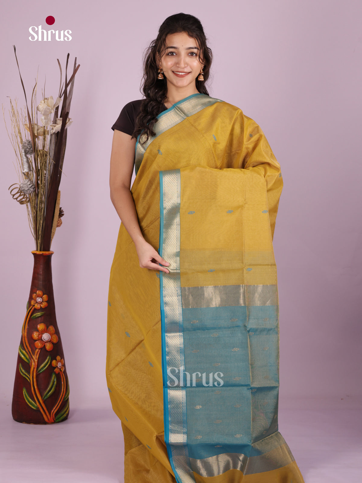 DLS06424 - Maheshwari silkcotton Saree - Shop on Shrus.com