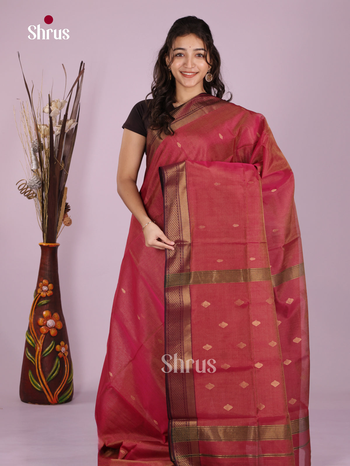 DLS06427 - Maheshwari silkcotton Saree - Shop on Shrus.com