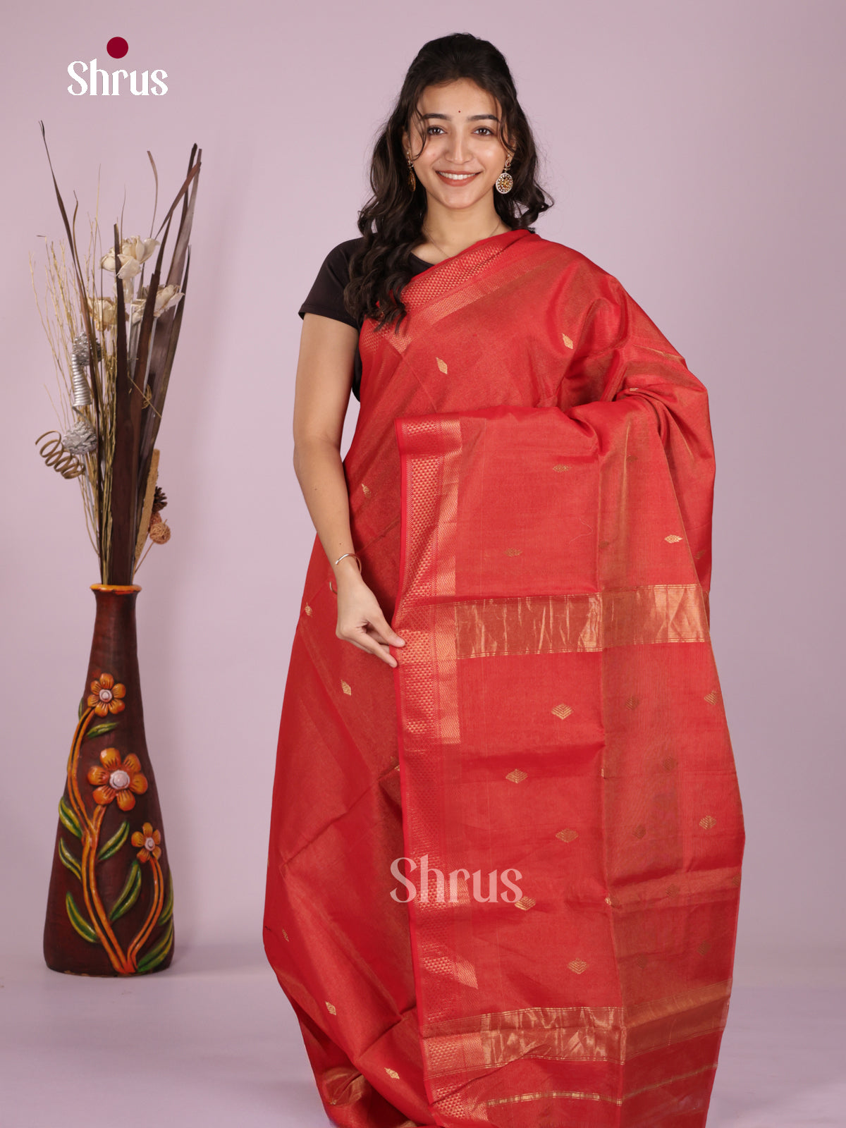 DLS06430 - Maheshwari silkcotton Saree - Shop on Shrus.com