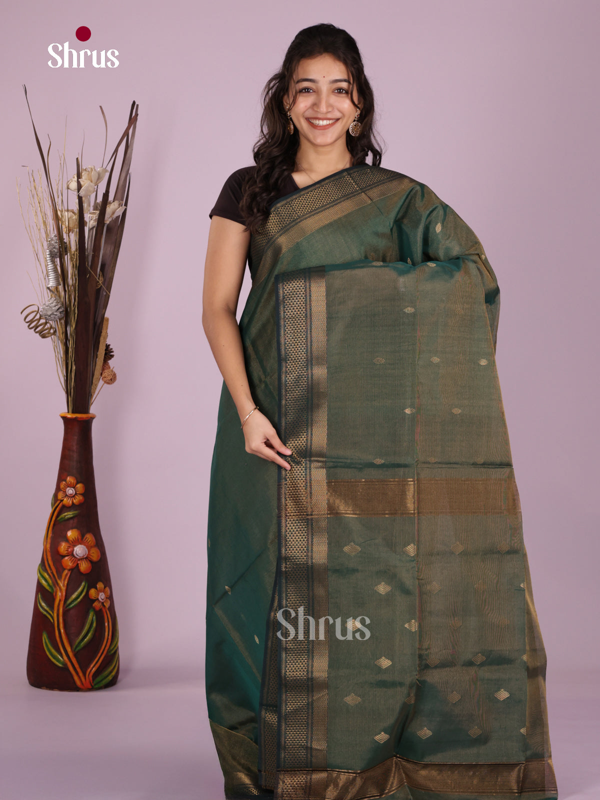 DLS06431 - Maheshwari silkcotton Saree - Shop on Shrus.com