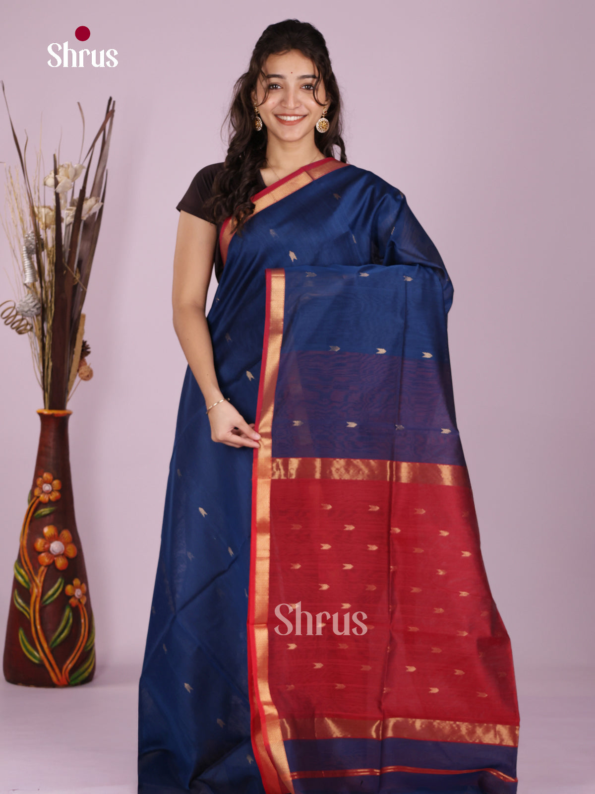 DLS06446 - Maheshwari silkcotton Saree - Shop on Shrus.com
