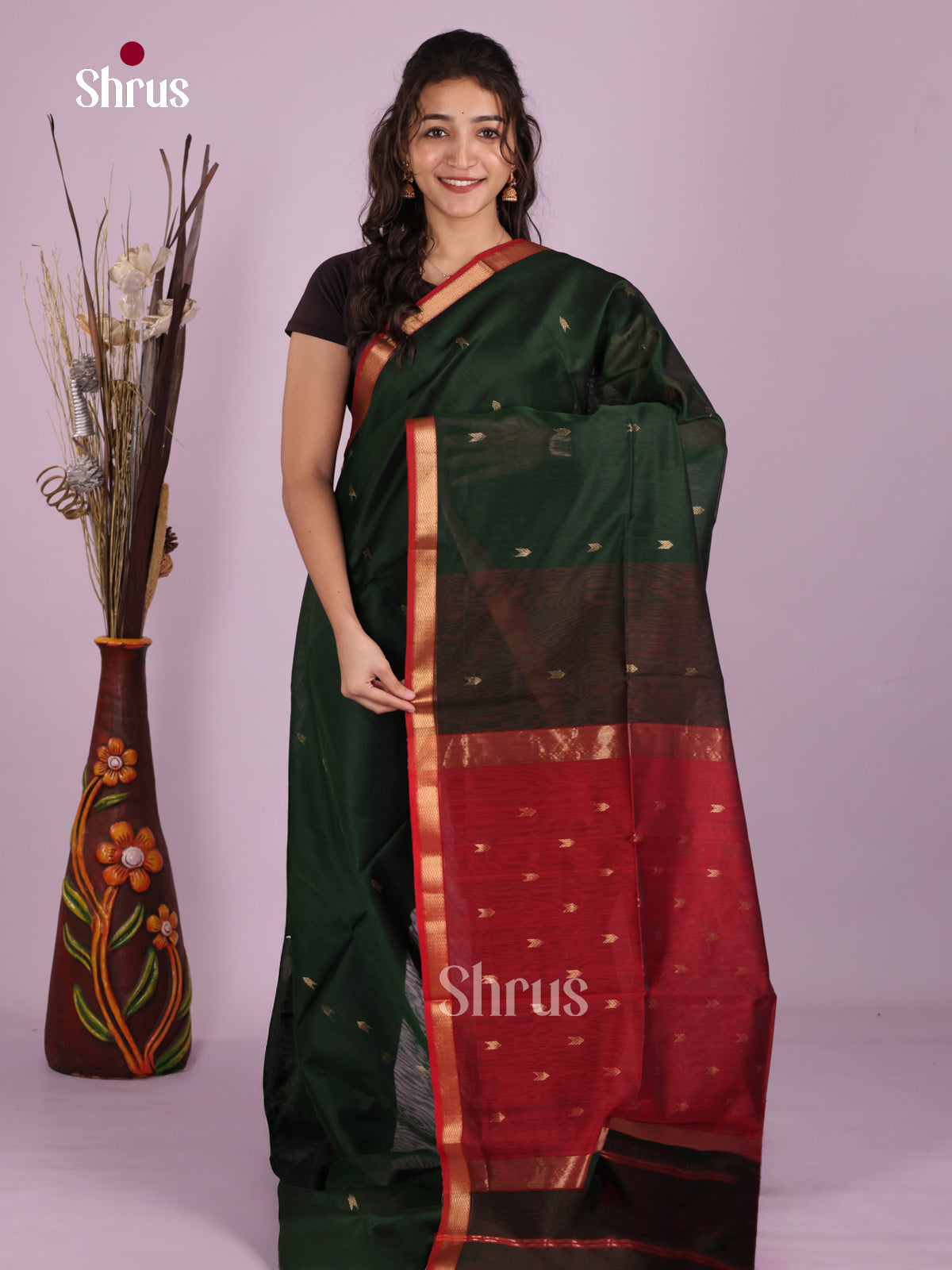 DLS06447 - Maheshwari silkcotton Saree - Shop on Shrus.com