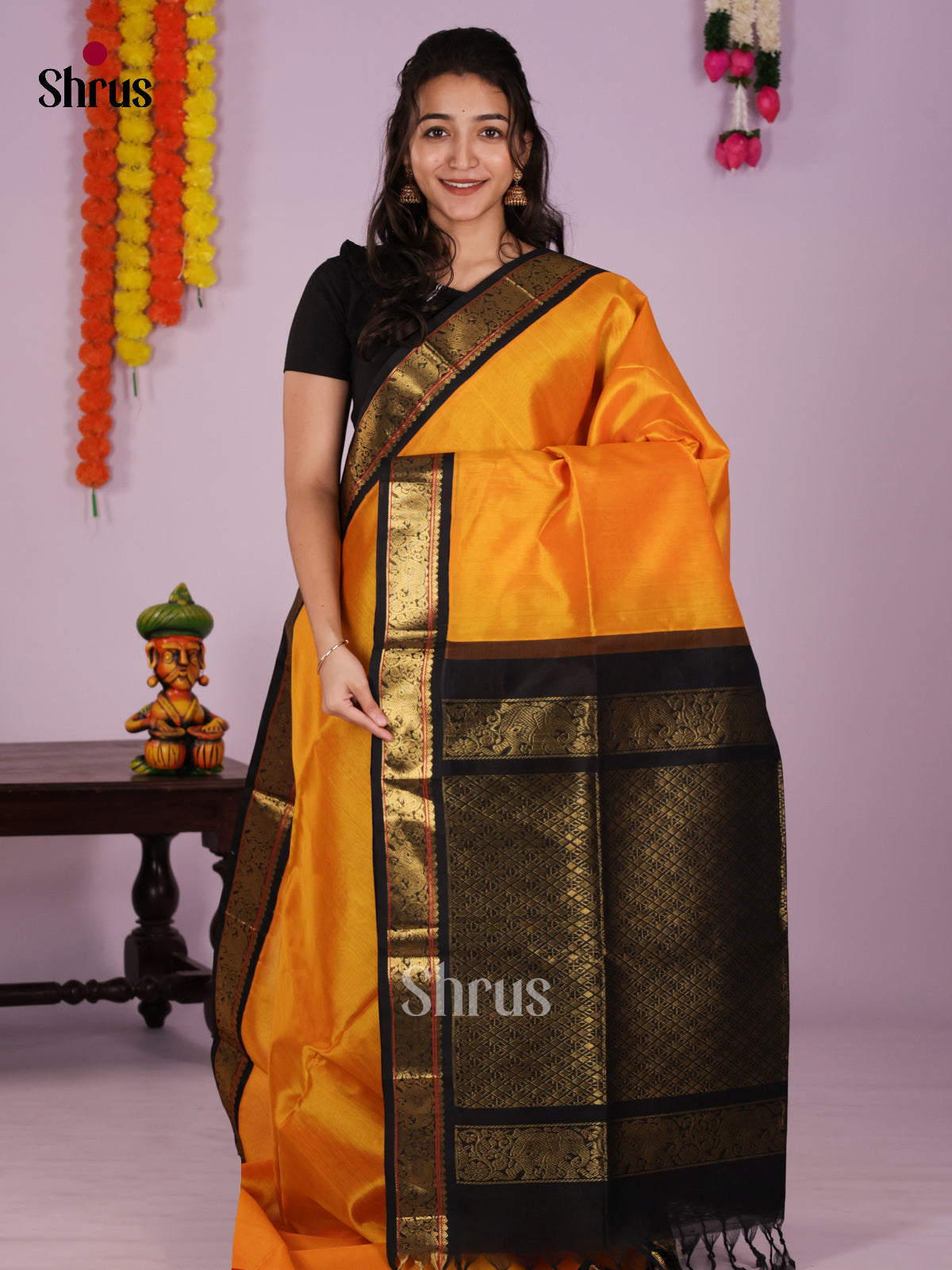 DLS06502 - Silk Cotton Saree - Shop on Shrus.com