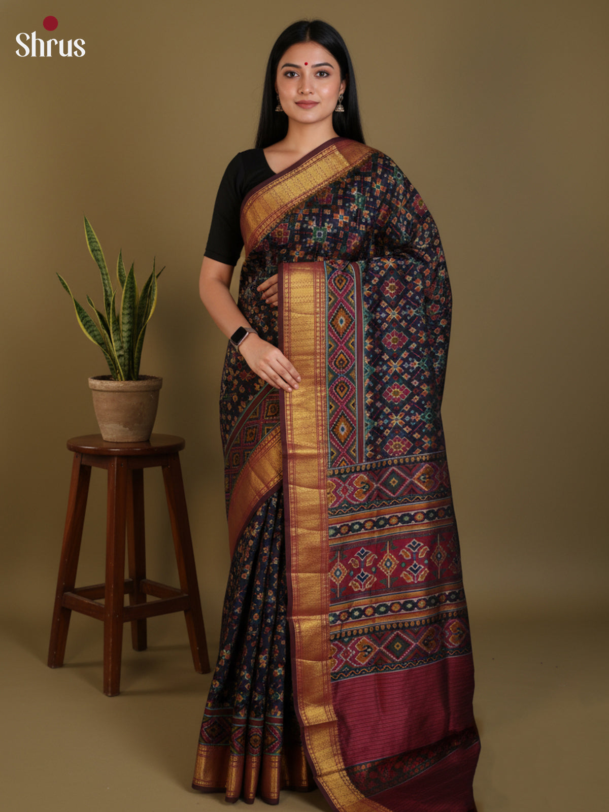 DLS08042 - Semi Patola Saree - Shop on Shrus.com