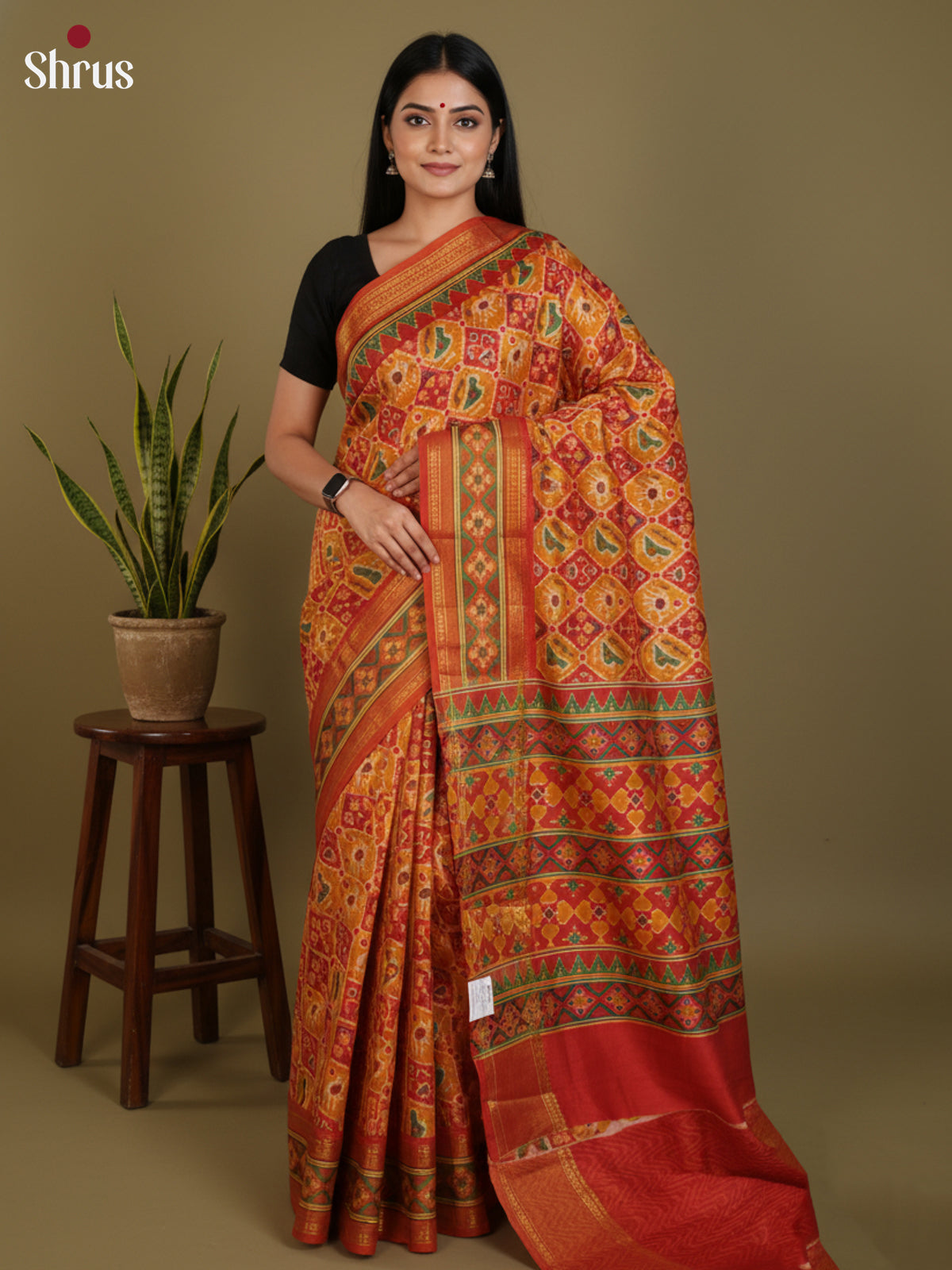 DLS08047 - Semi Patola Saree - Shop on Shrus.com