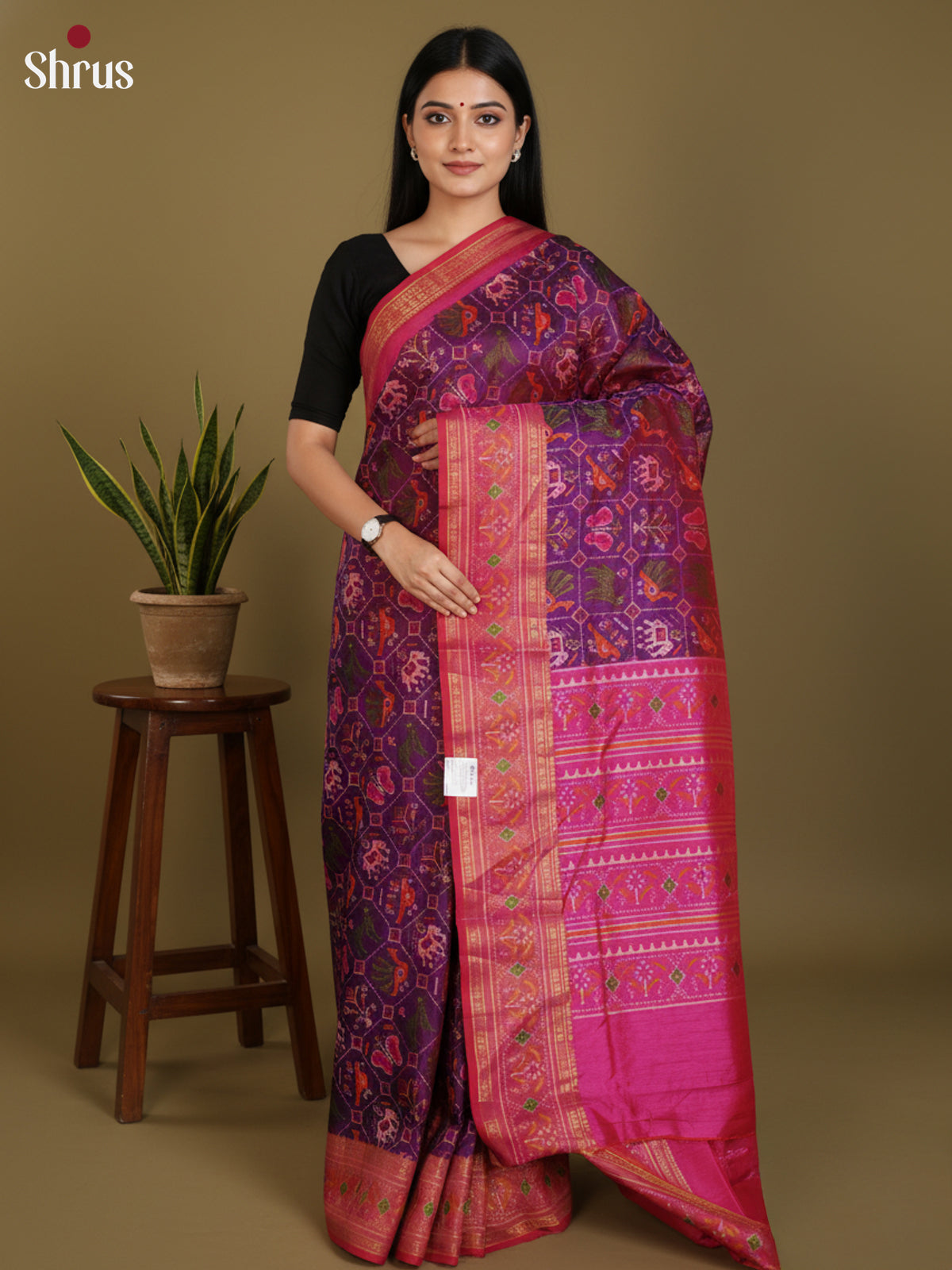 DLS08066 - Semi Patola Saree - Shop on Shrus.com