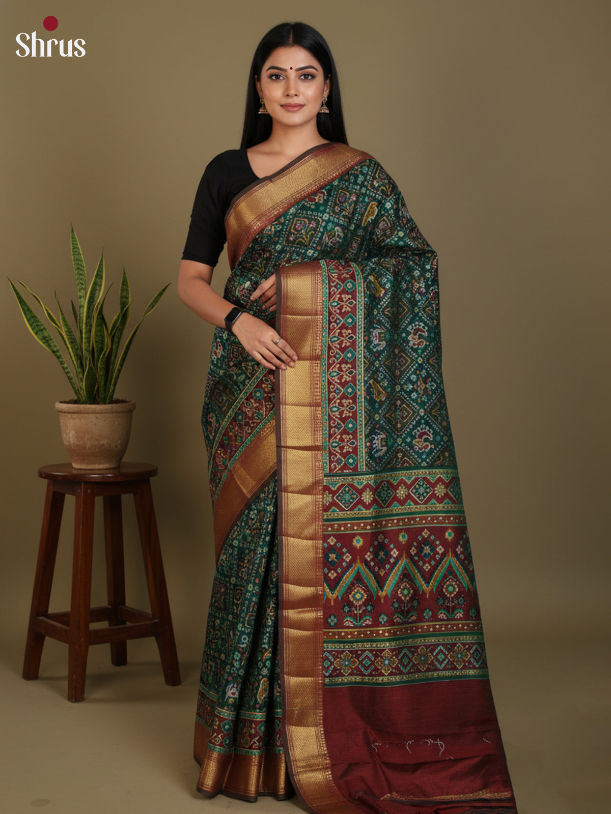 DLS08091 - Semi Patola Saree - Shop on Shrus.com