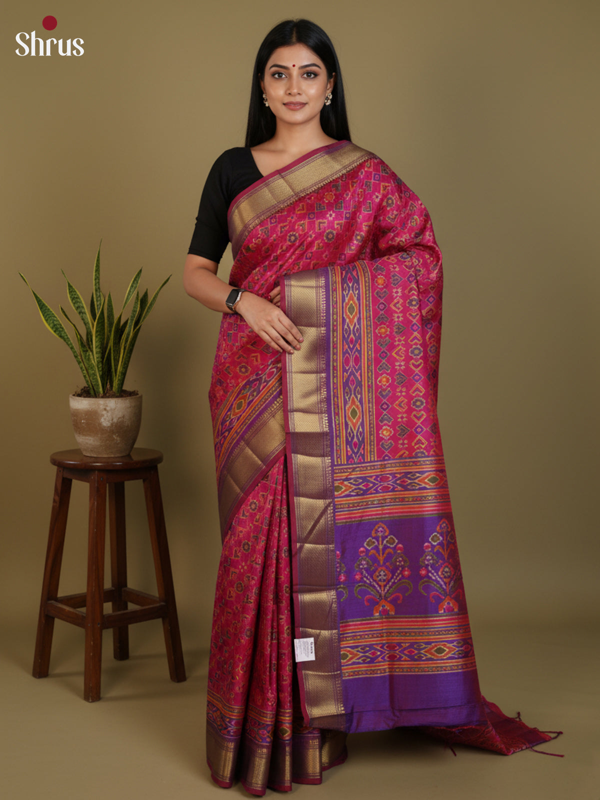 DLS08125 - Semi Patola Saree - Shop on Shrus.com