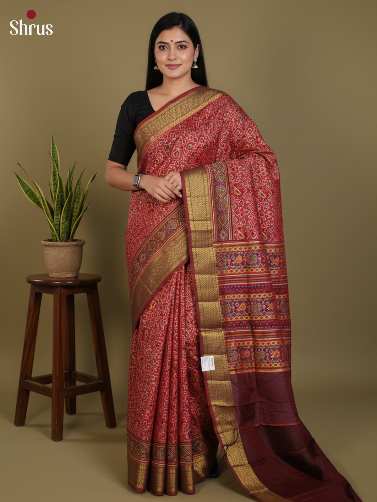 DLS08149 - Semi Patola Saree - Shop on Shrus.com