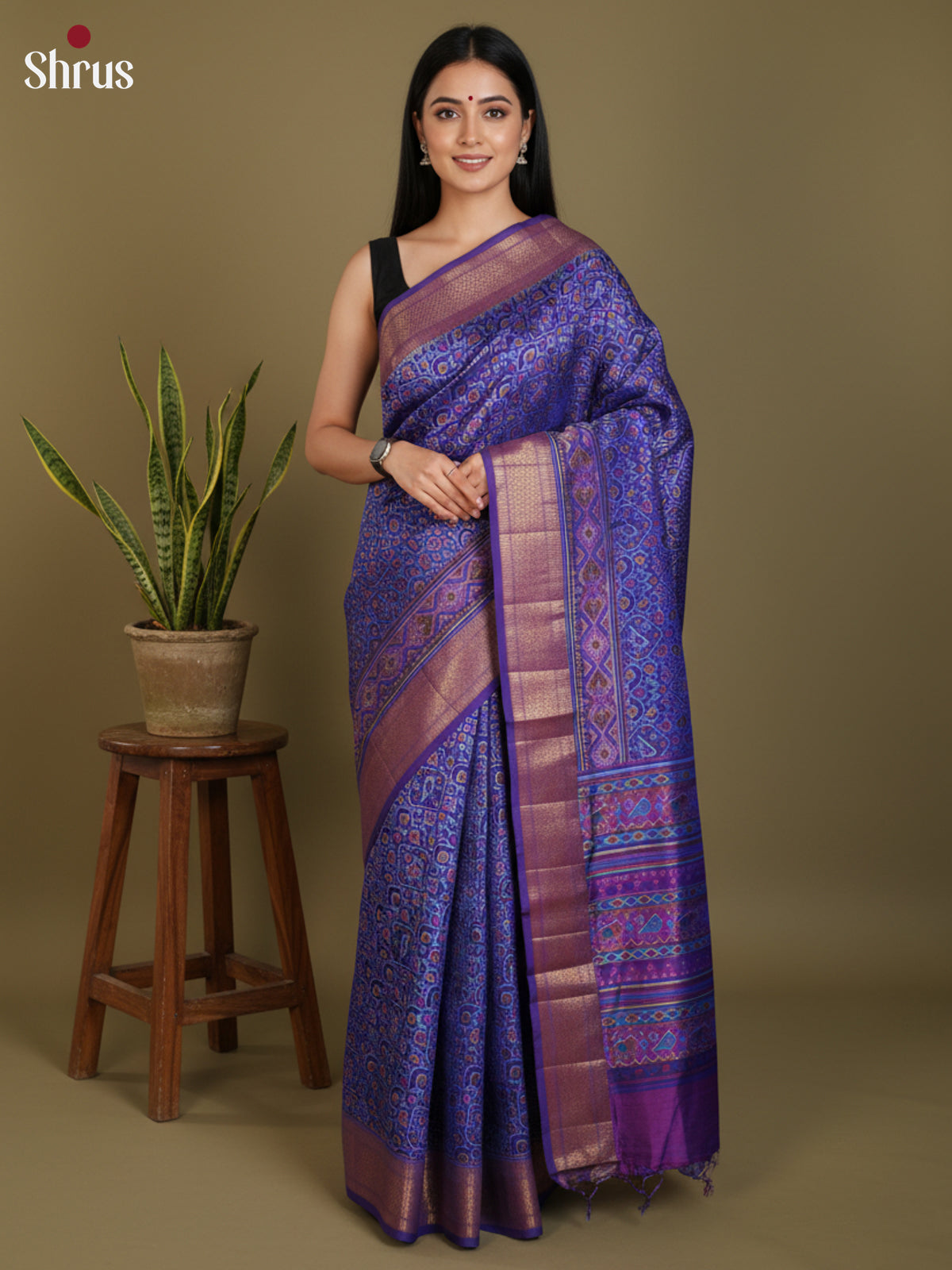 DLS08150 - Semi Patola Saree - Shop on Shrus.com