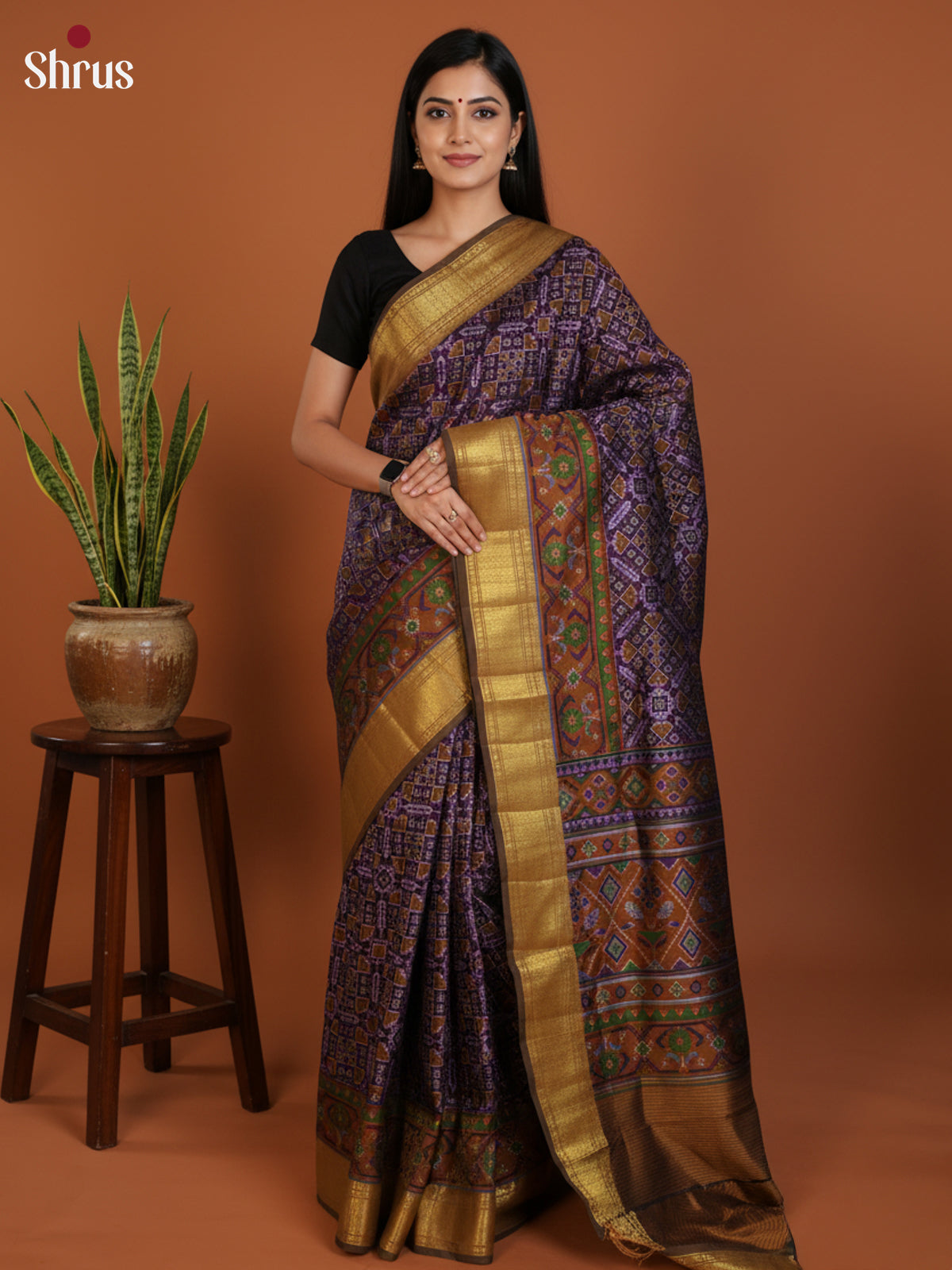 DLS08151 - Semi Patola Saree - Shop on Shrus.com