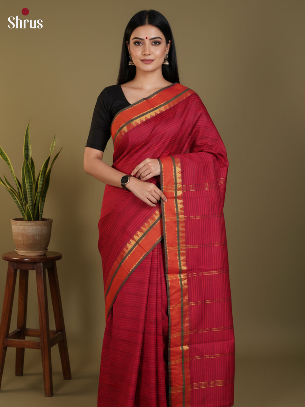 DLS09048 - Semi Silk Saree - Shop on Shrus.com