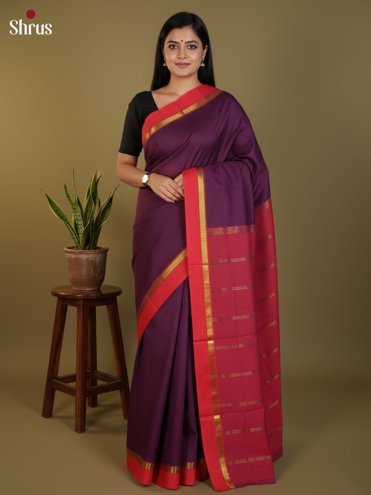 DLS09063 - Semi Silk Saree - Shop on Shrus.com