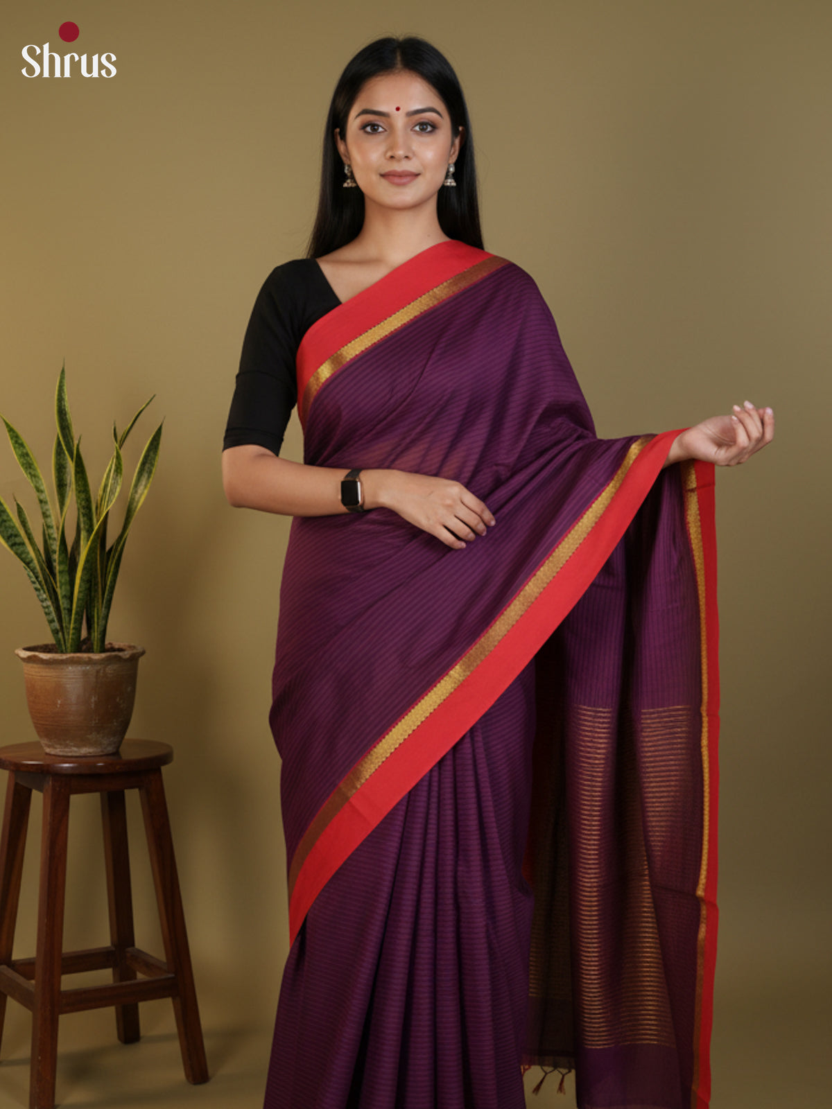 DLS09063 - Semi Silk Saree - Shop on Shrus.com