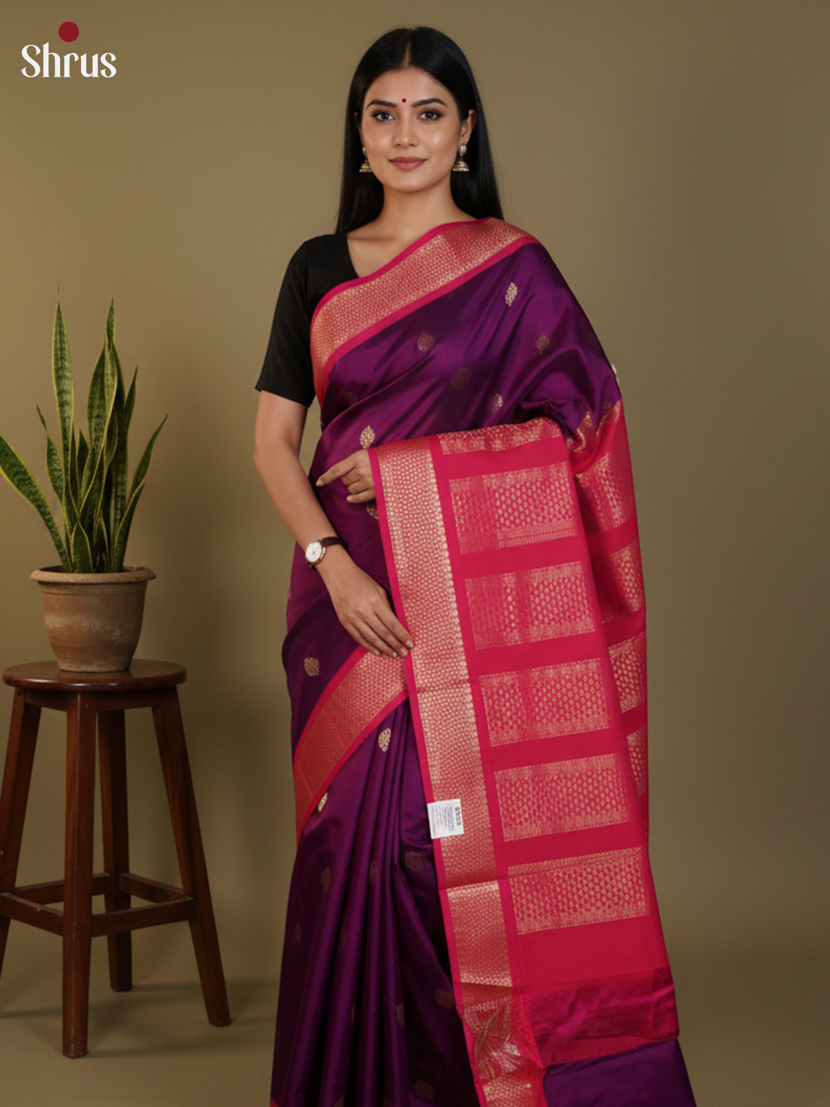 DLS09064 - Semi Kanchipuram Saree - Shop on Shrus.com