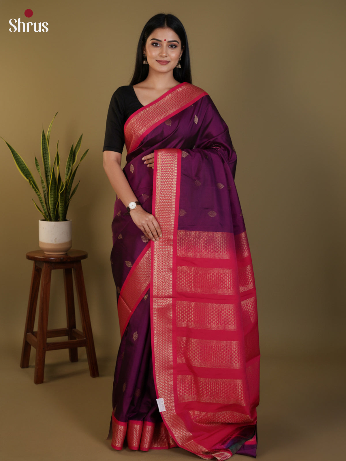 DLS09066 - Semi Kanchipuram Saree - Shop on Shrus.com