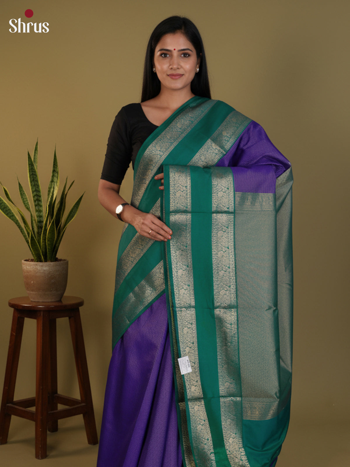 DLS09068 - Semi Kanchipuram Saree - Shop on Shrus.com