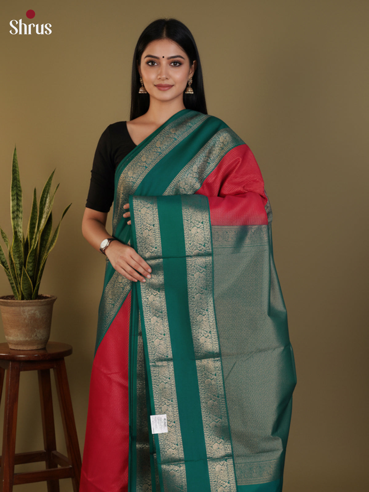 DLS09070 - Semi Kanchipuram Saree - Shop on Shrus.com