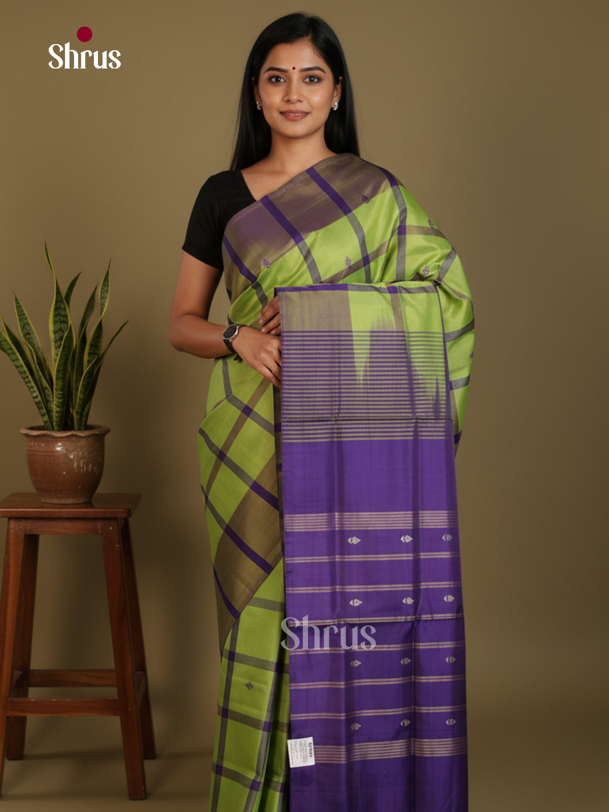 Green & Blue - Banana Pith without blouse Saree - Shop on Shrus.com