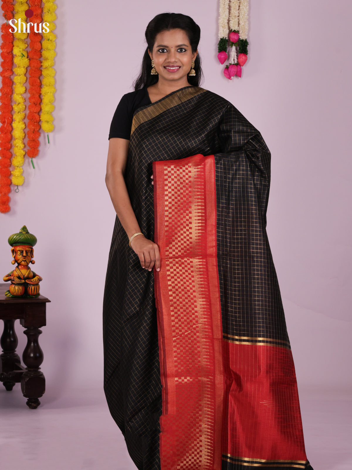DLS11009 - Semi Rawsilk Saree - Shop on Shrus.com