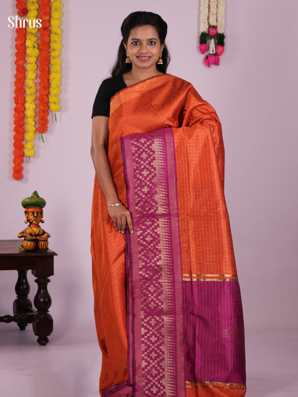 DLS11012 - Semi Rawsilk Saree - Shop on Shrus.com