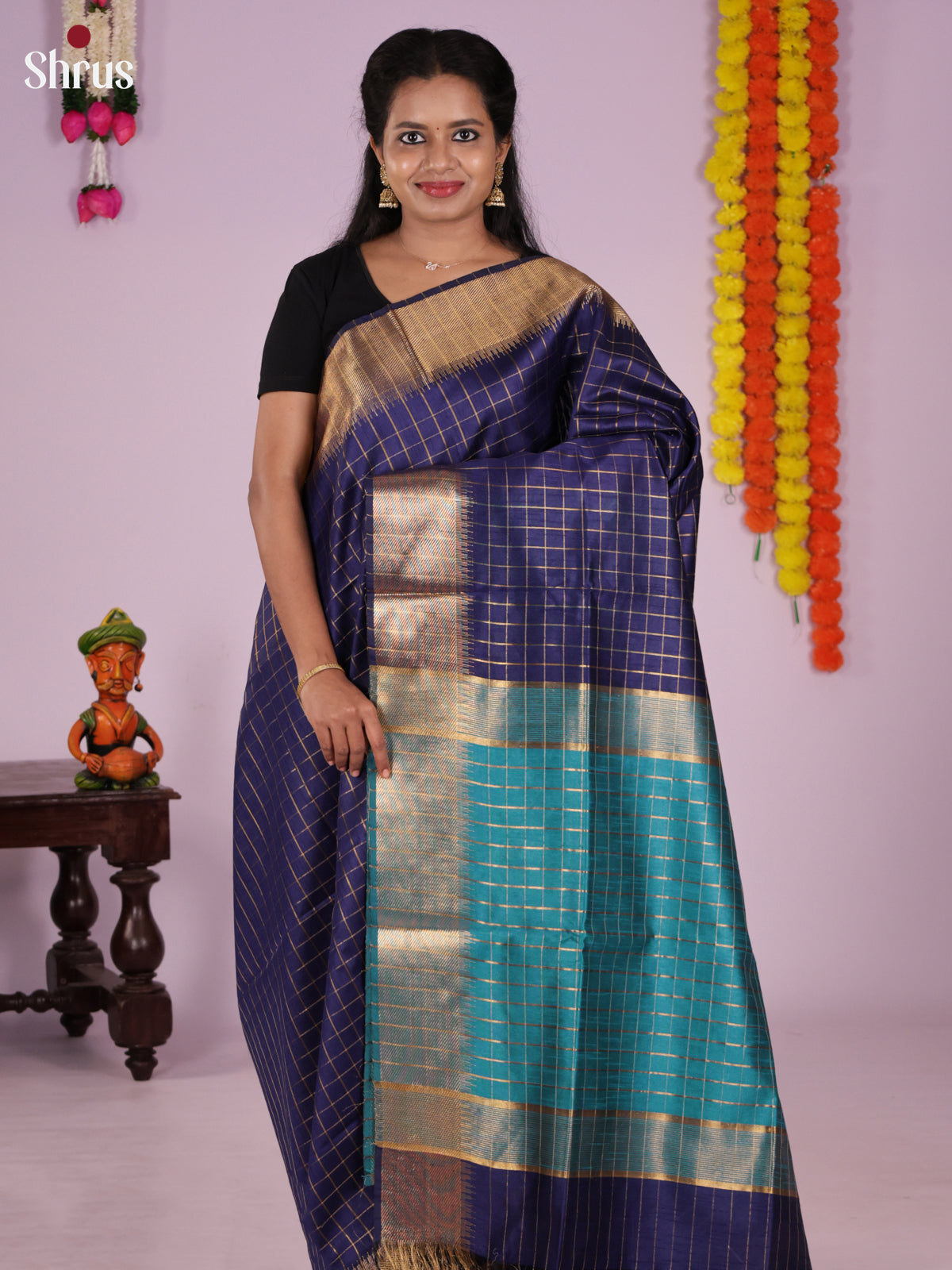 DLS11050 - Semi Rawsilk Saree - Shop on Shrus.com