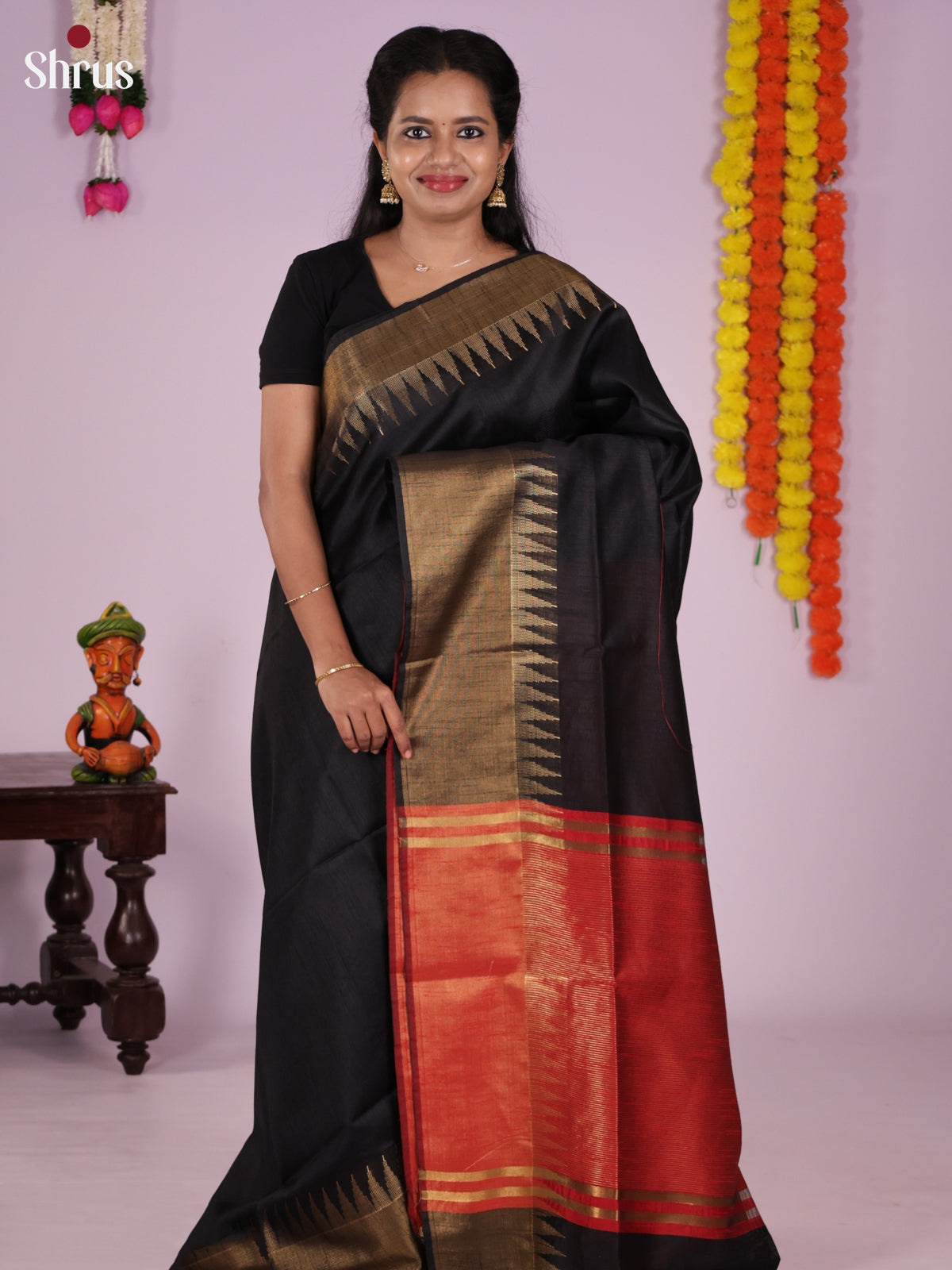 DLS11060 - Semi Rawsilk Saree - Shop on Shrus.com