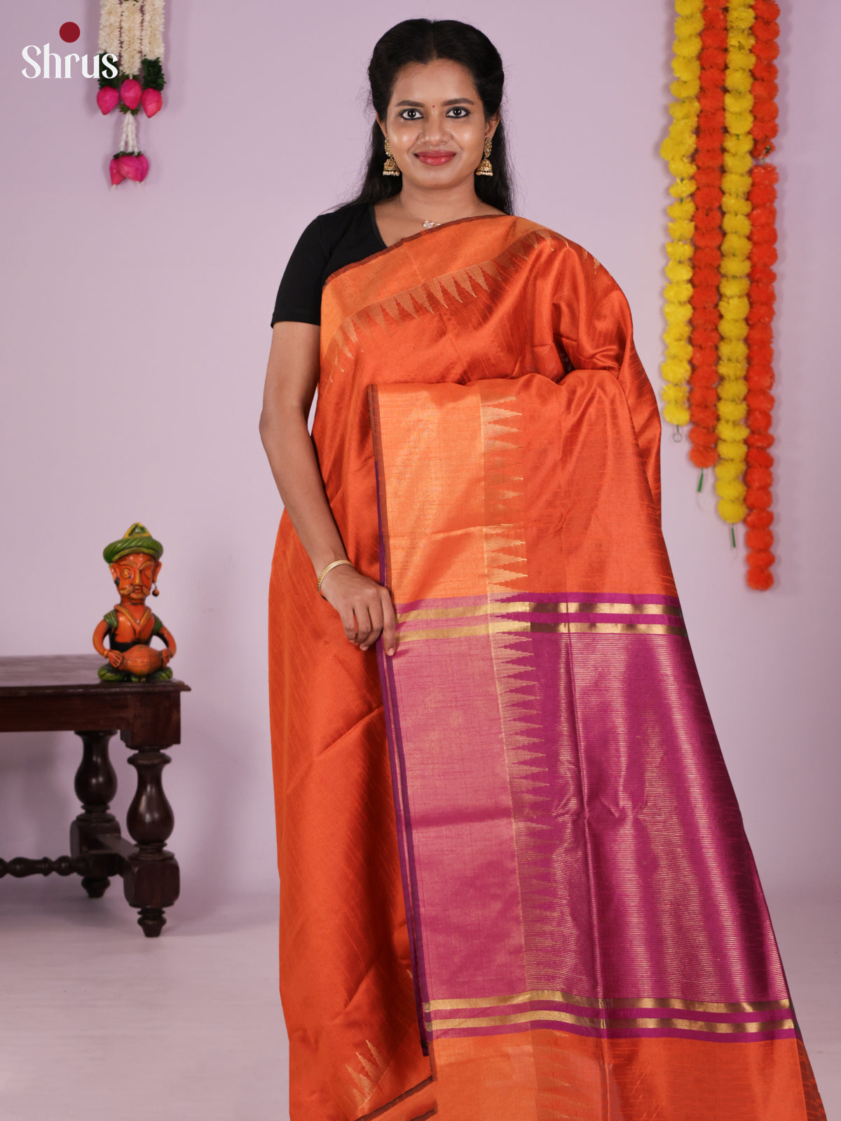 DLS11065 - Semi Rawsilk Saree - Shop on Shrus.com