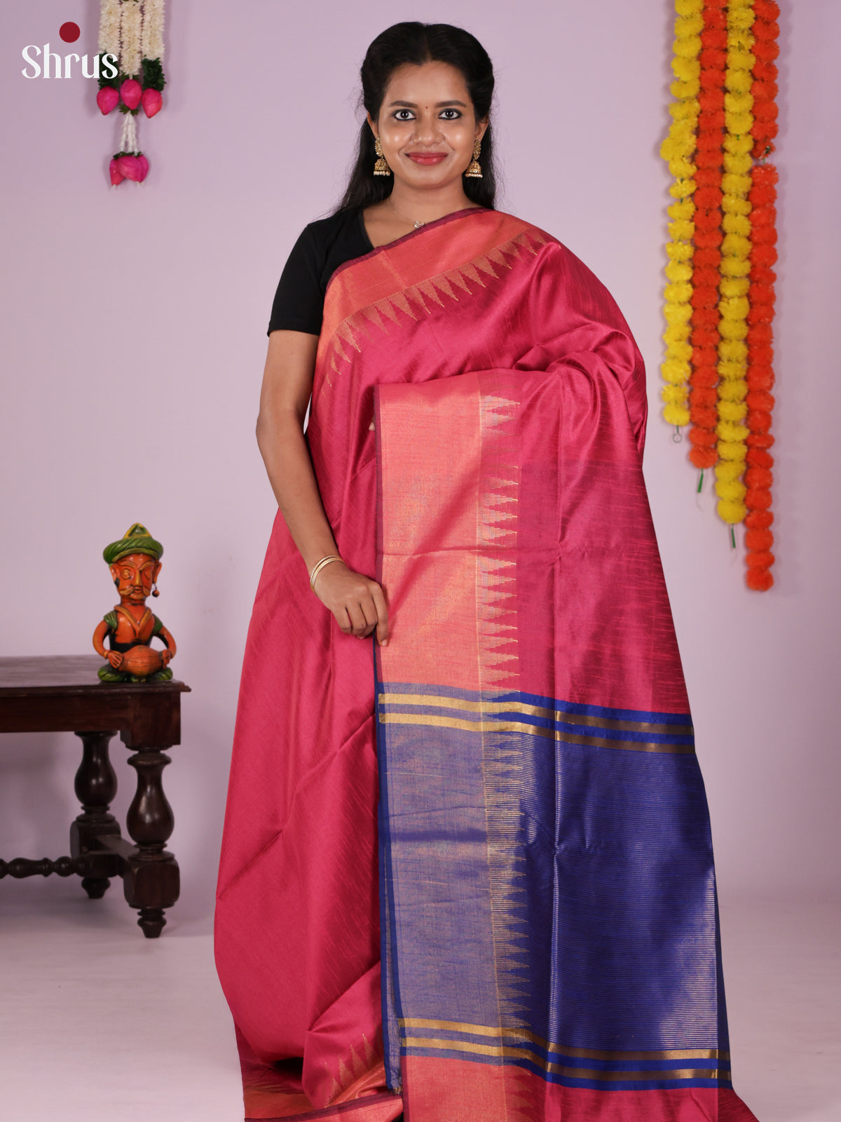 DLS11066 - Semi Rawsilk Saree - Shop on Shrus.com