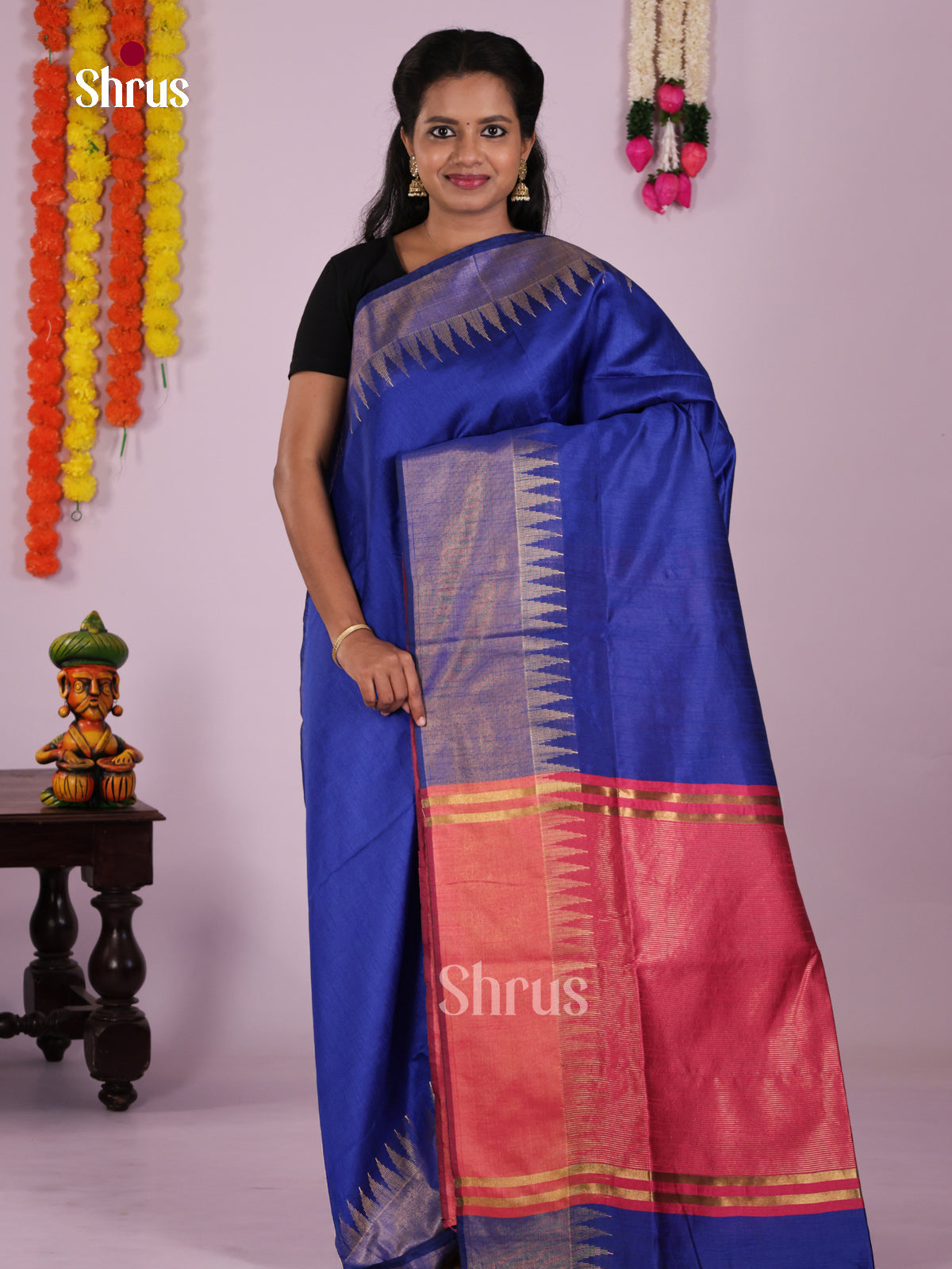 DLS11067 - Semi Rawsilk Saree - Shop on Shrus.com