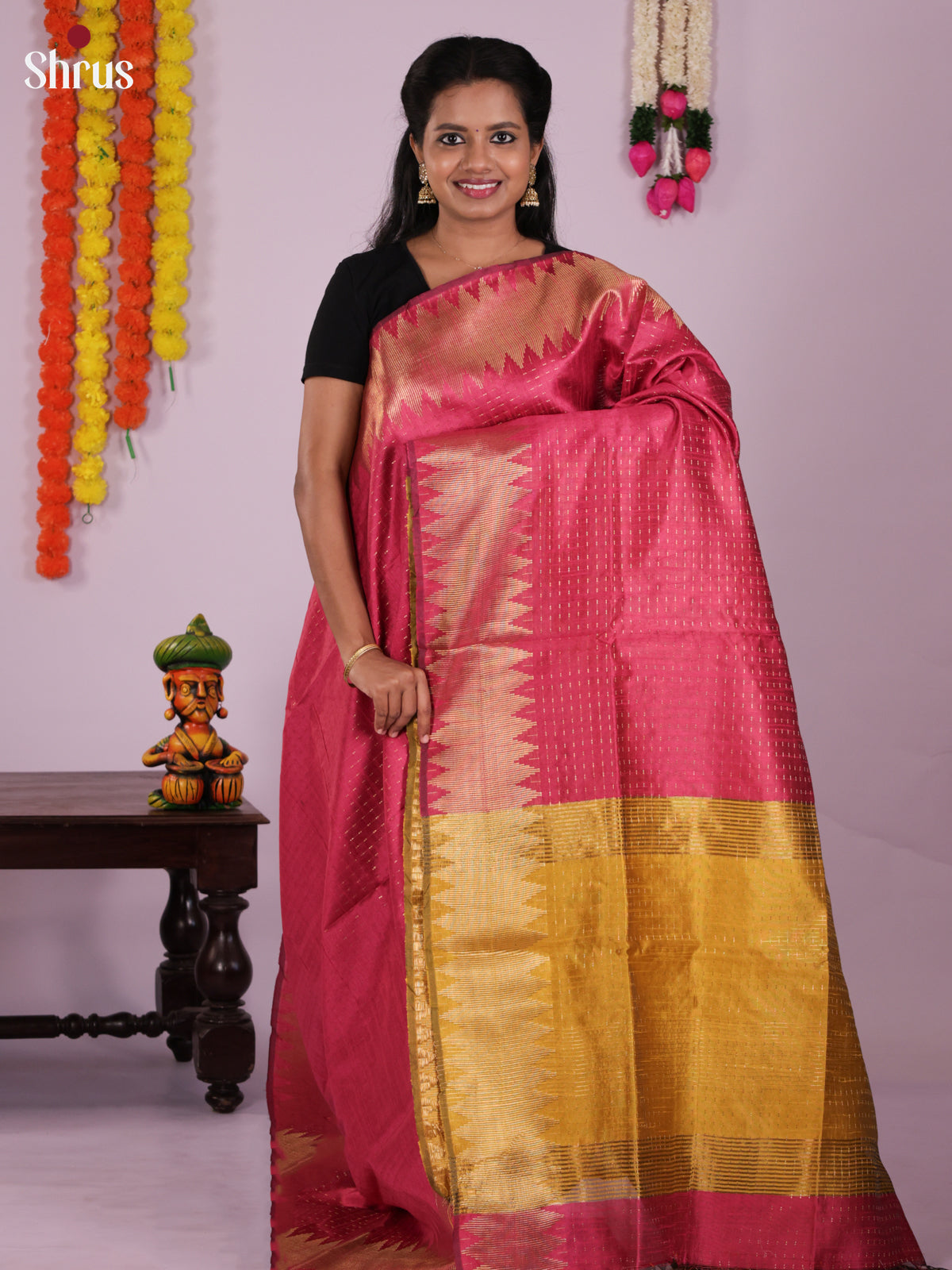 DLS11078 - Semi Rawsilk Saree - Shop on Shrus.com